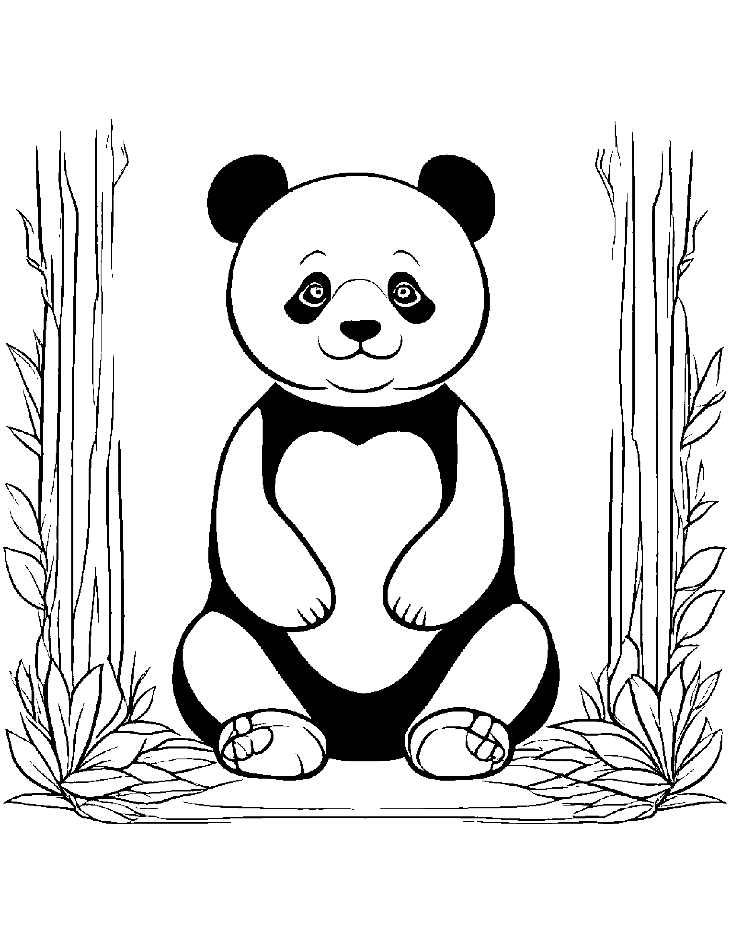 Polite Panda #2 Coloring Page (Free Printable PDF)