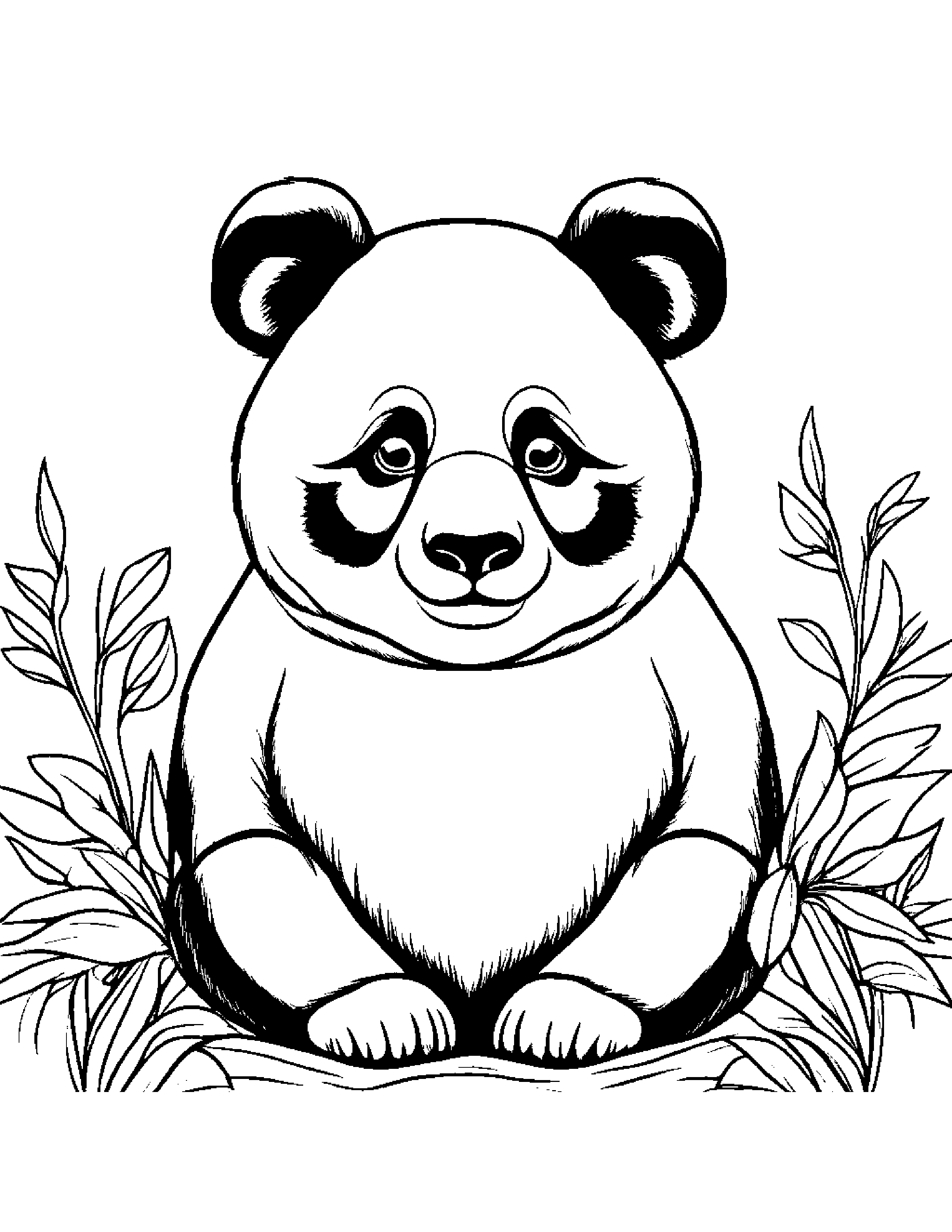 Polite Panda #3 Coloring Page (Free Printable PDF)