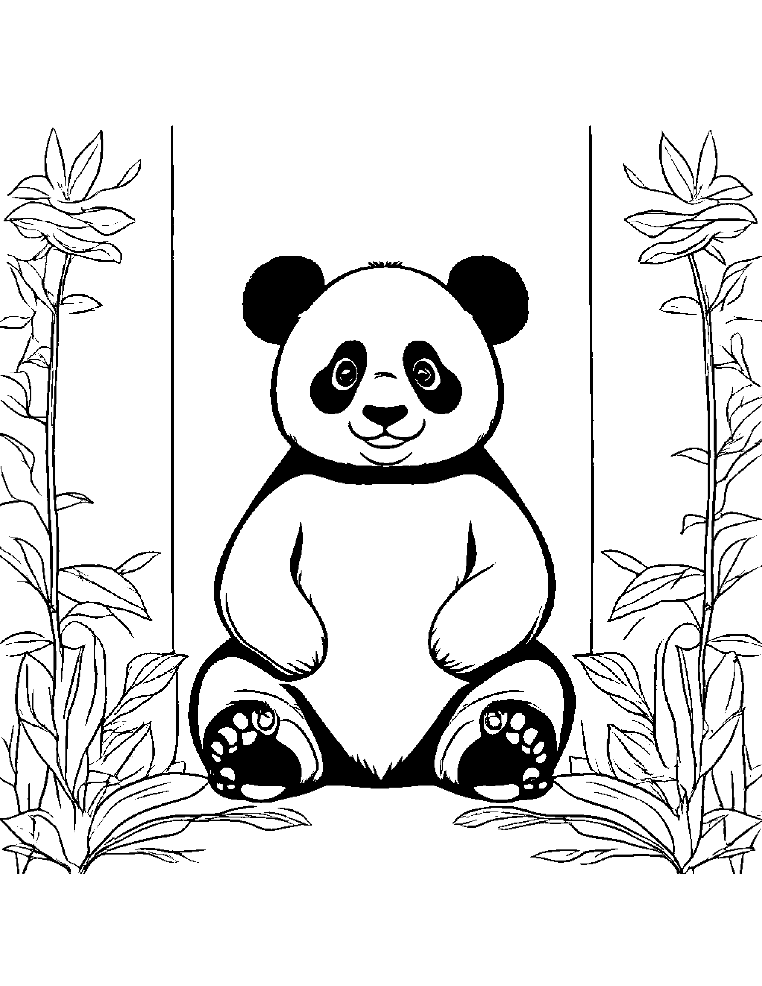 Polite Panda Coloring Page (Free Printable PDF)