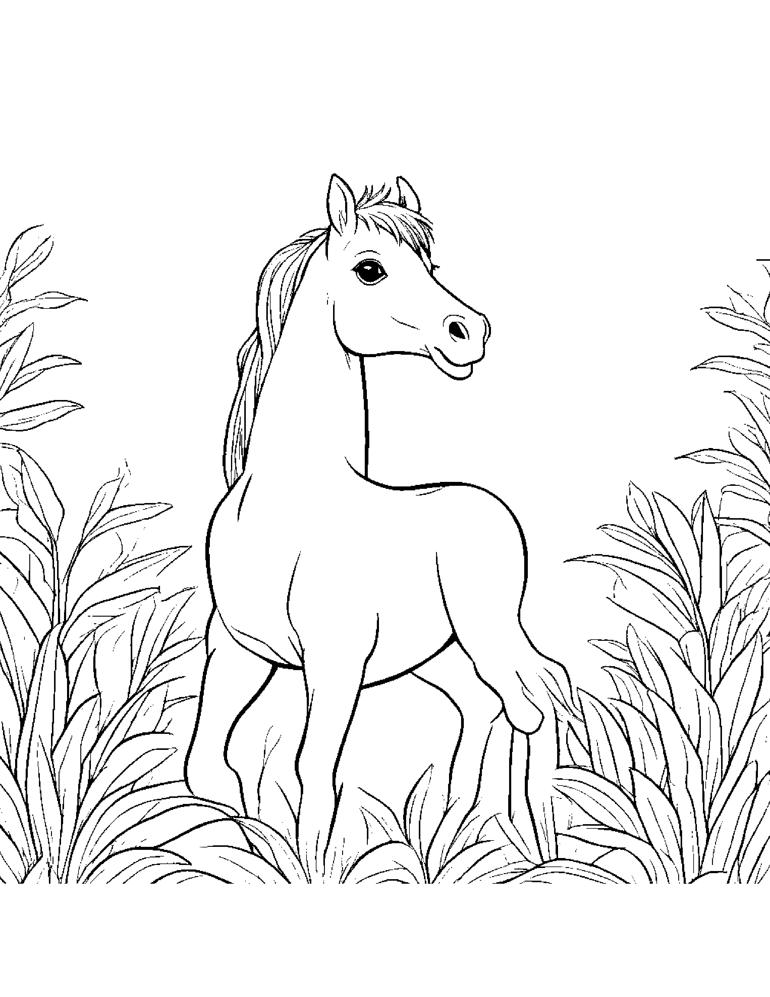 Quiet Foal Smiling #2 Coloring Page (Free Printable PDF)