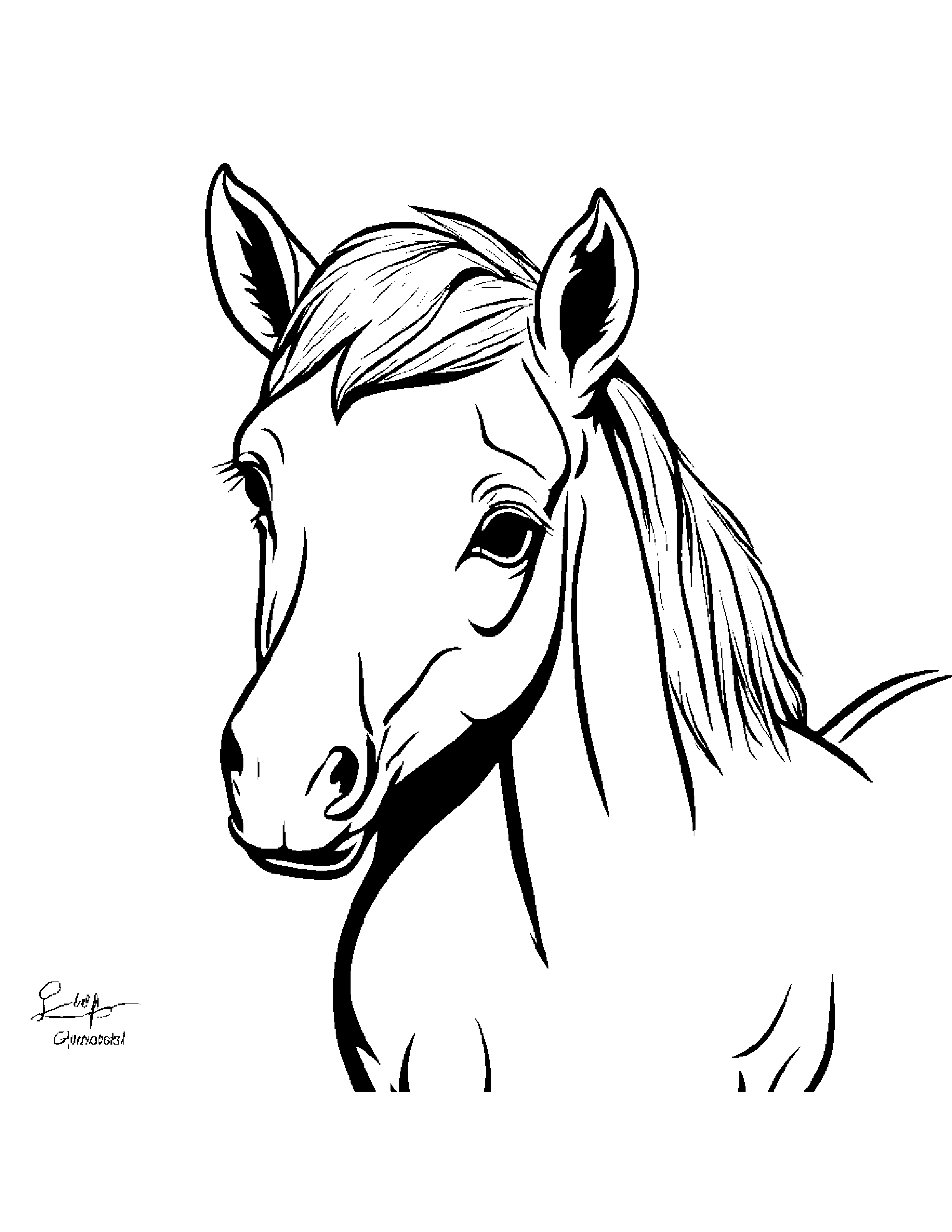 Quiet Foal Smiling #4 Coloring Page (Free Printable PDF)