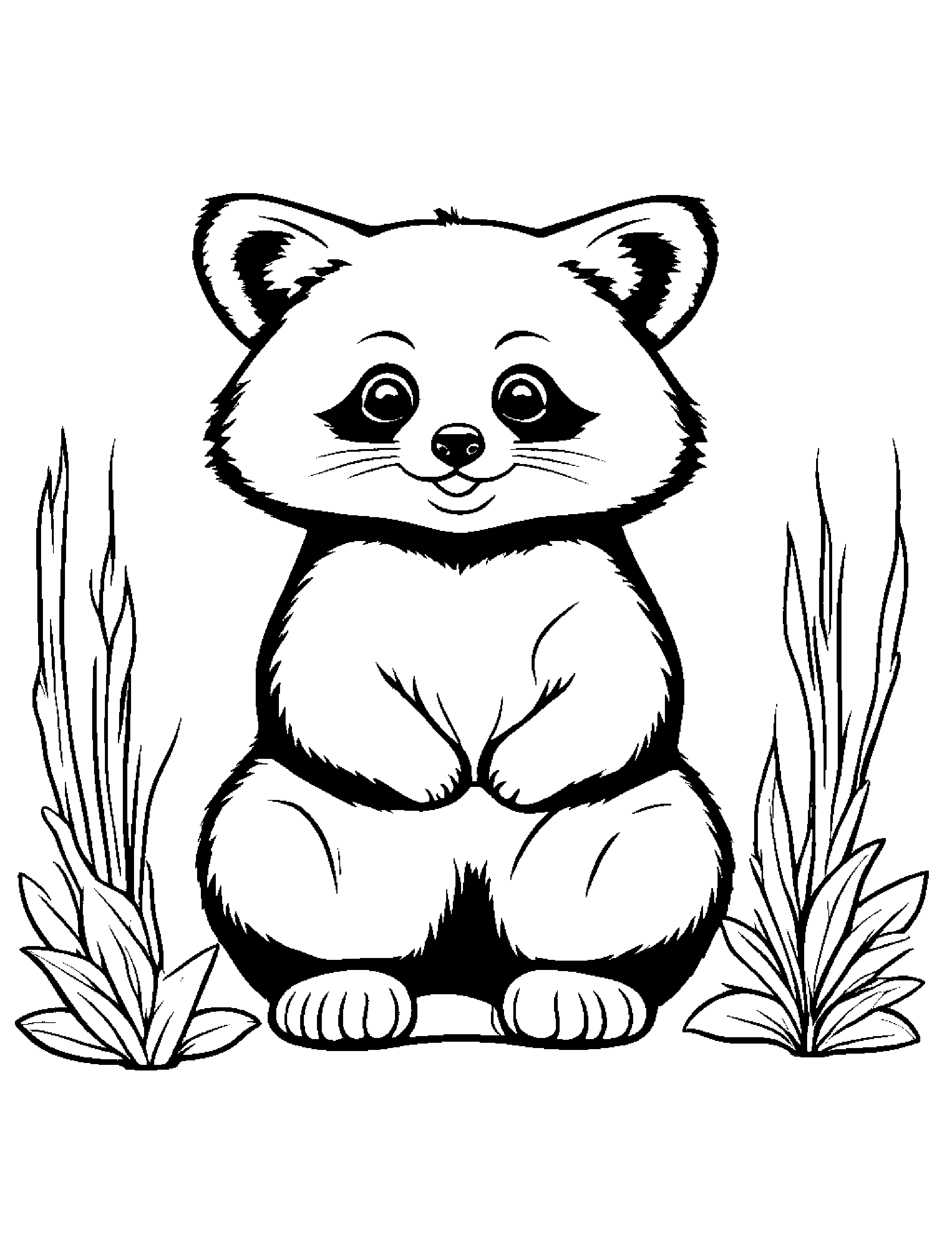 Red Panda Counting #2 Coloring Page (Free Printable PDF)