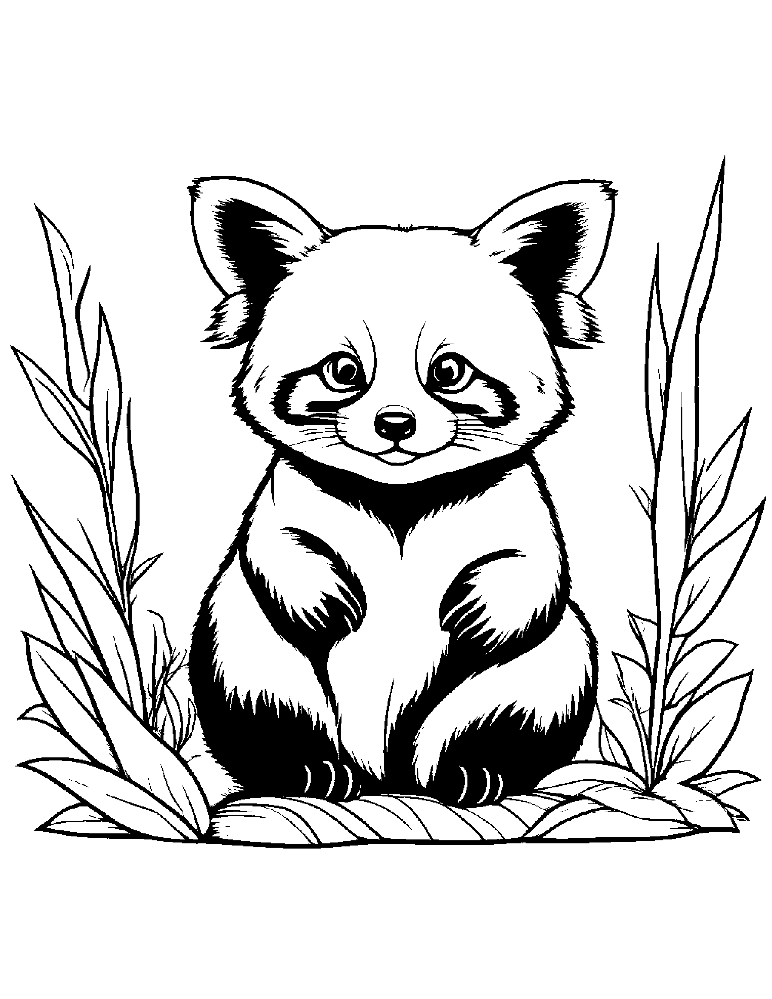 Red Panda Counting Coloring Page (Free Printable PDF)
