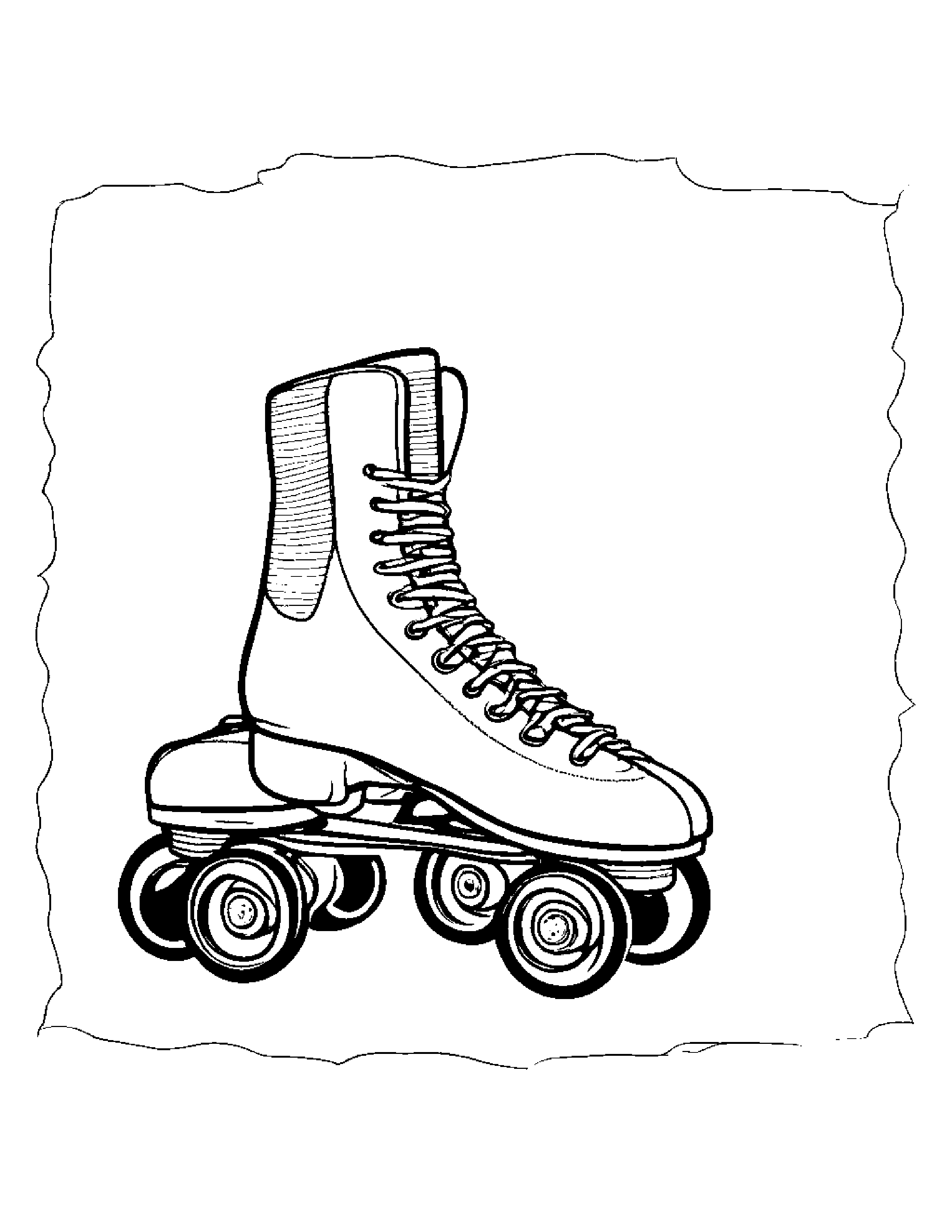 Roller Skates Practicing The Alphabet #2 Coloring Page (Free Printable PDF)