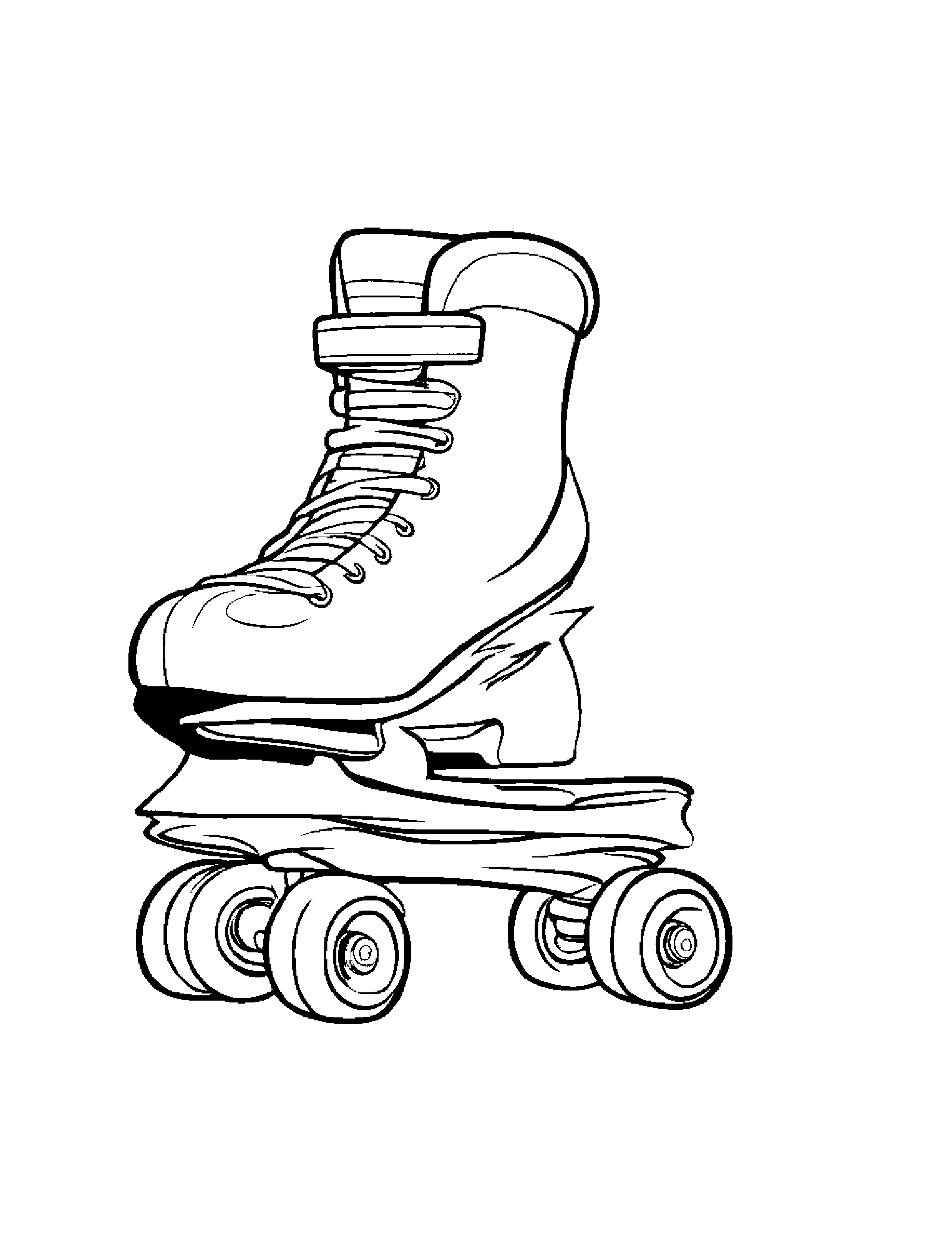 Roller Skates Practicing The Alphabet #4 Coloring Page (Free Printable PDF)