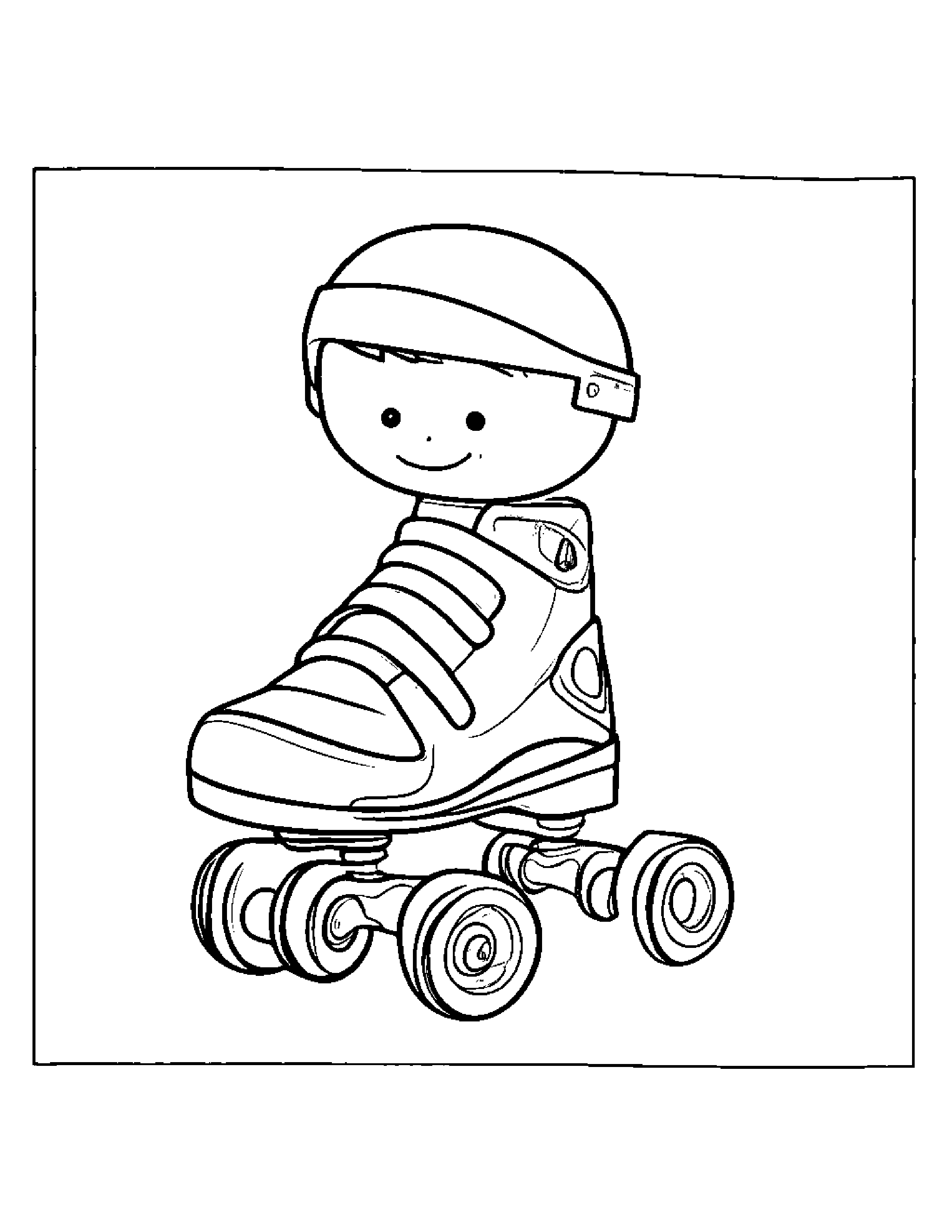 Roller Skates Practicing The Alphabet Coloring Page (Free Printable PDF)