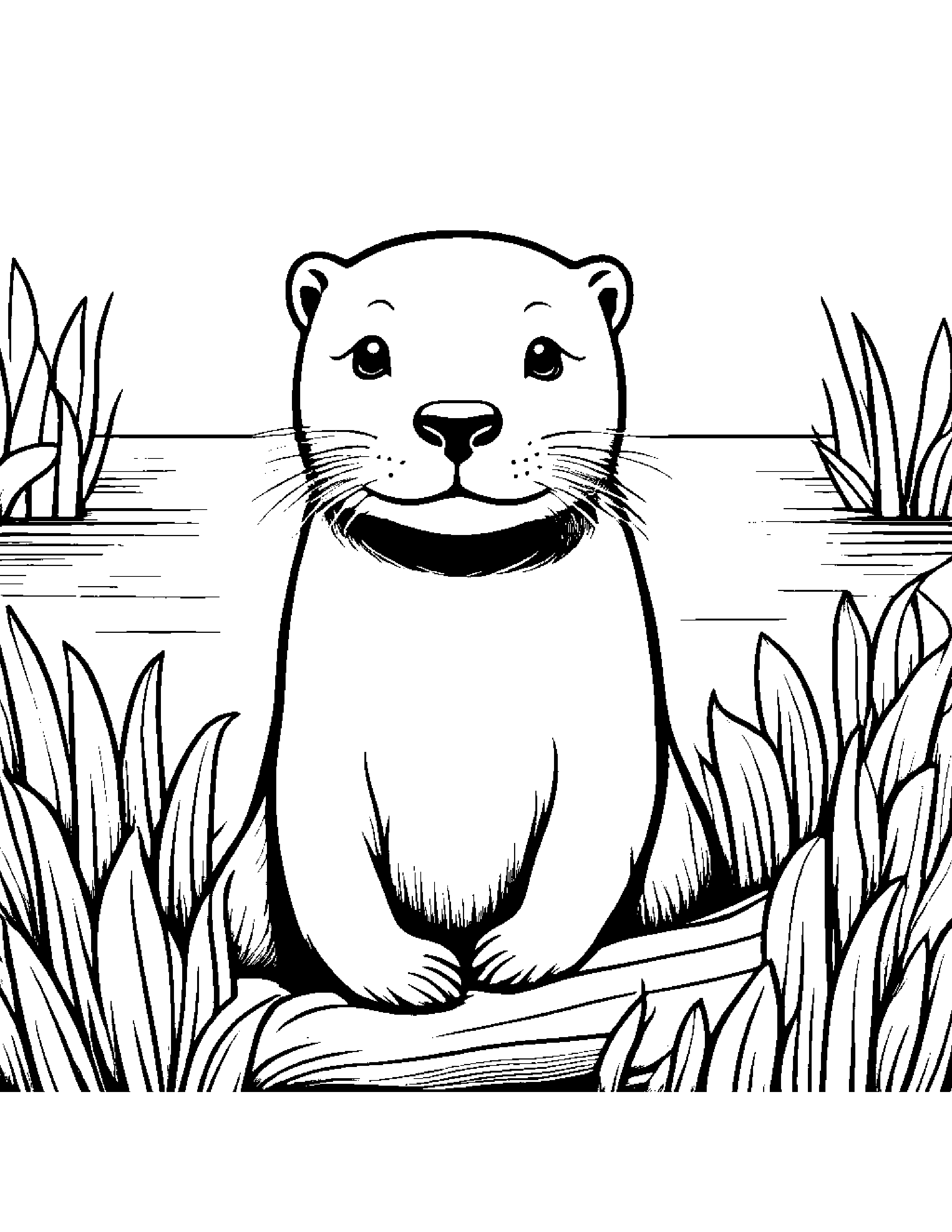 Sunny Otter Coloring Page (Free Printable PDF)