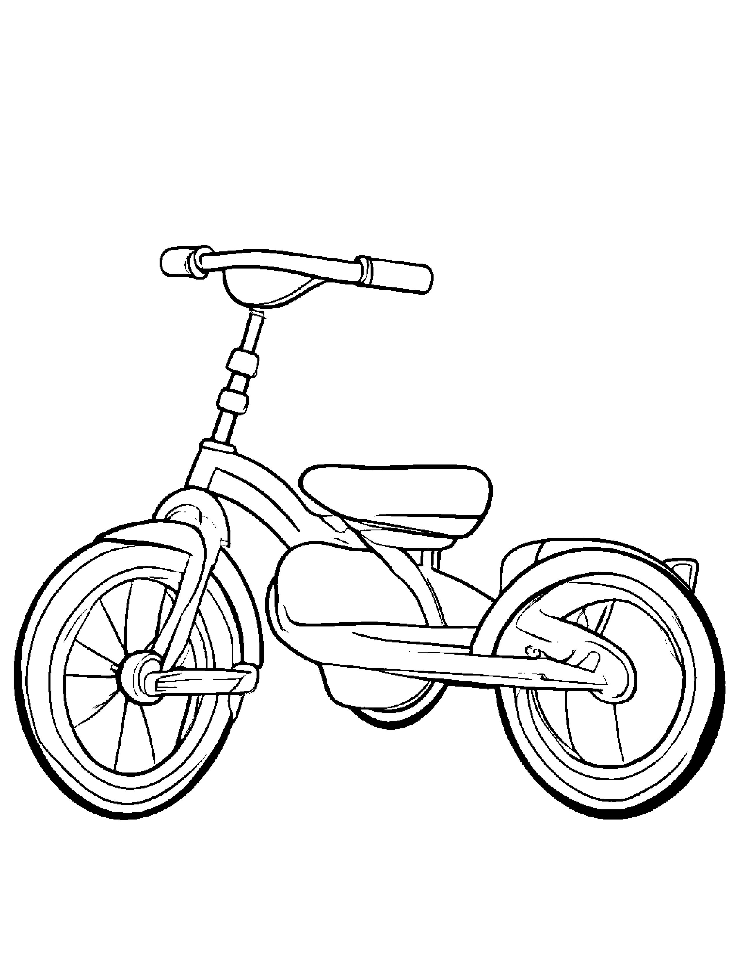 Tricycle Practicing Shapes #2 Coloring Page (Free Printable PDF)