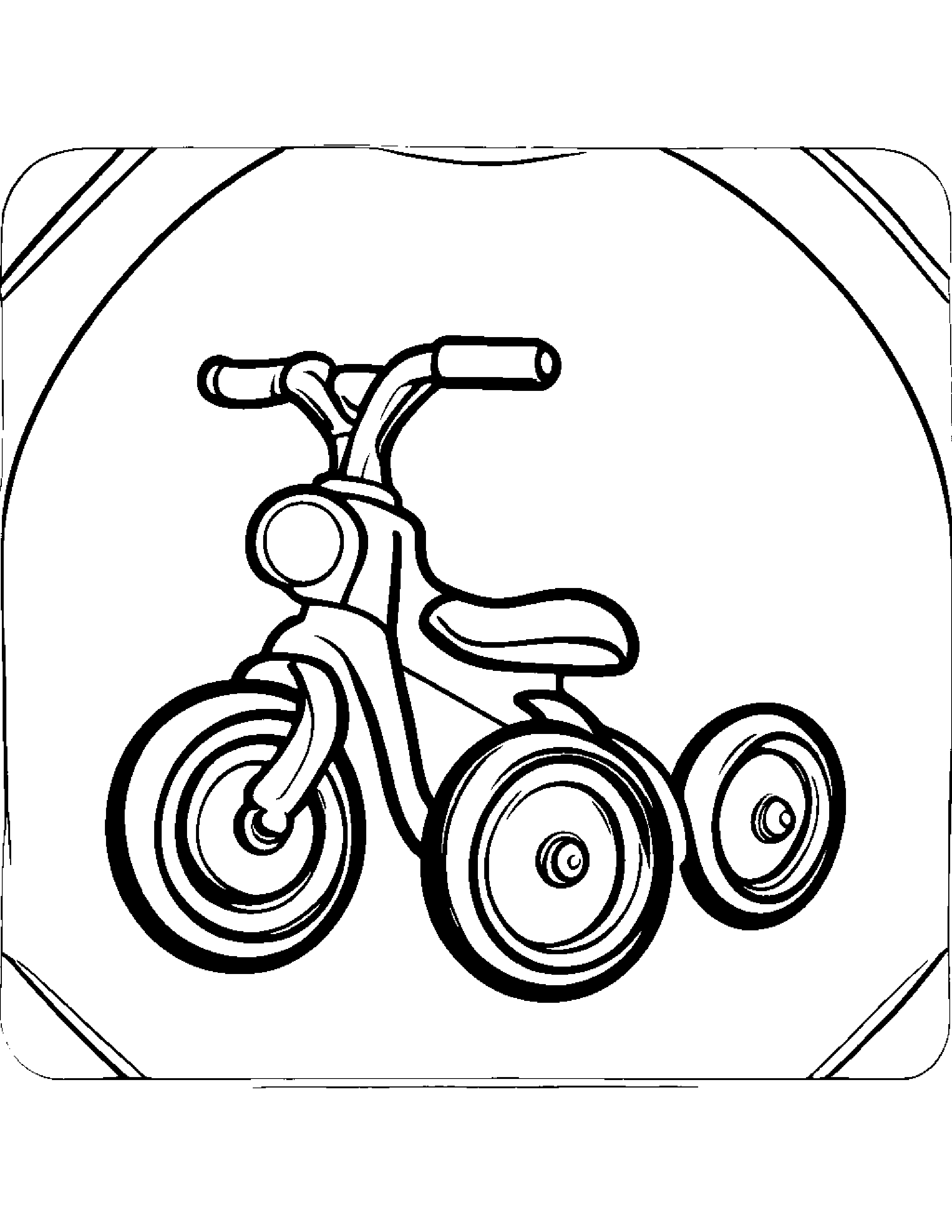 Tricycle Practicing Shapes #3 Coloring Page (Free Printable PDF)