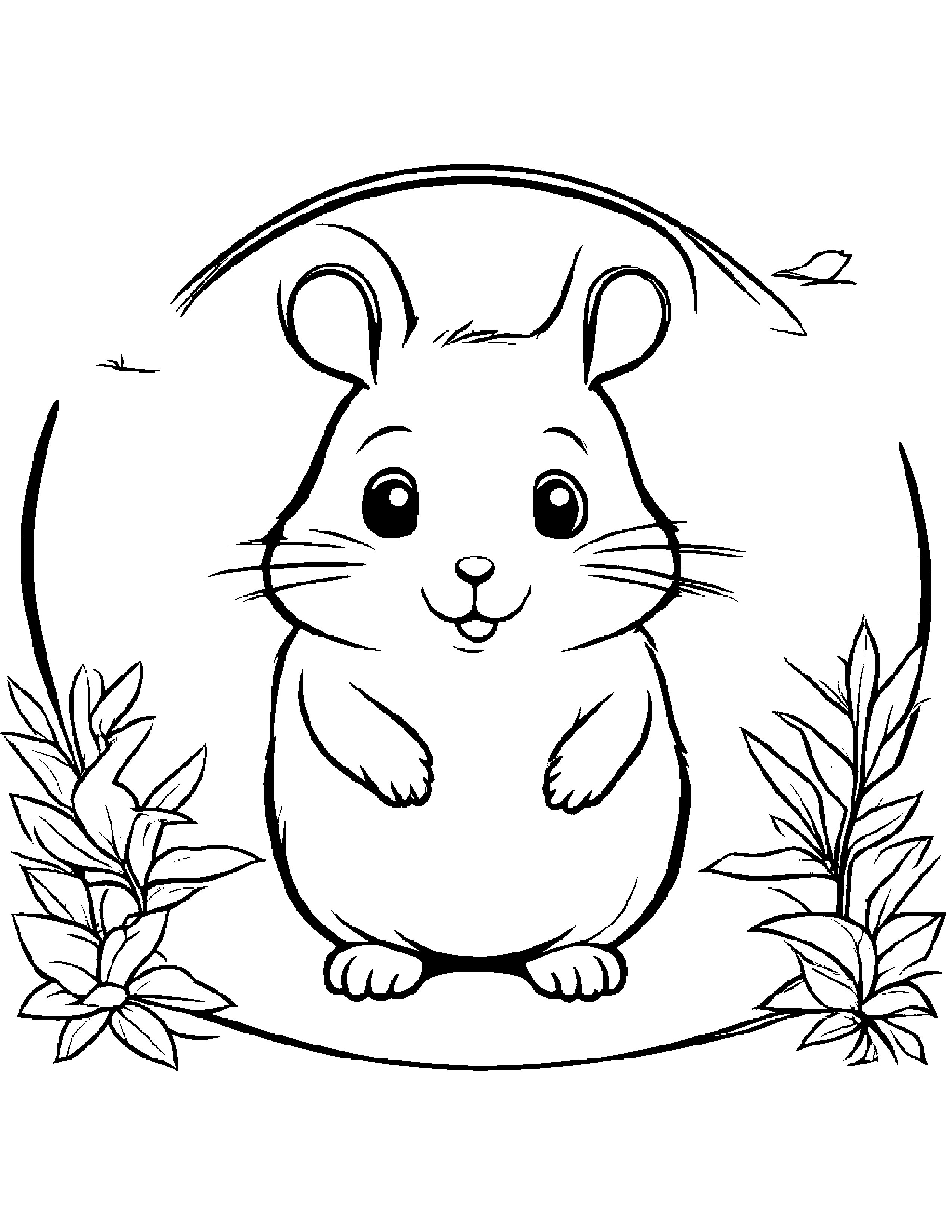 Zippy Hamster Learning To Count To Ten #5 Coloring Page (Free Printable PDF)