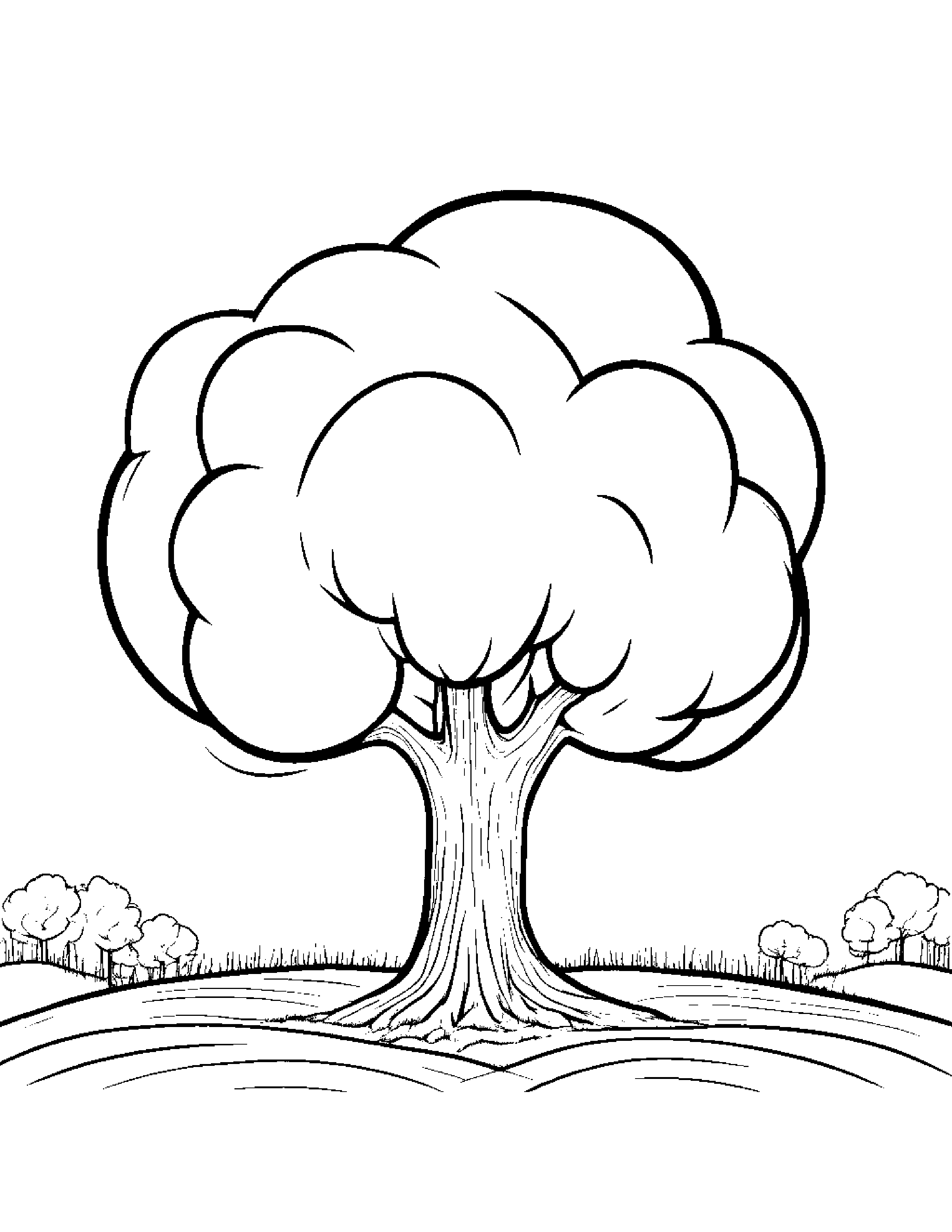Baby Tree With Balloon Coloring Page (Free Printable PDF)