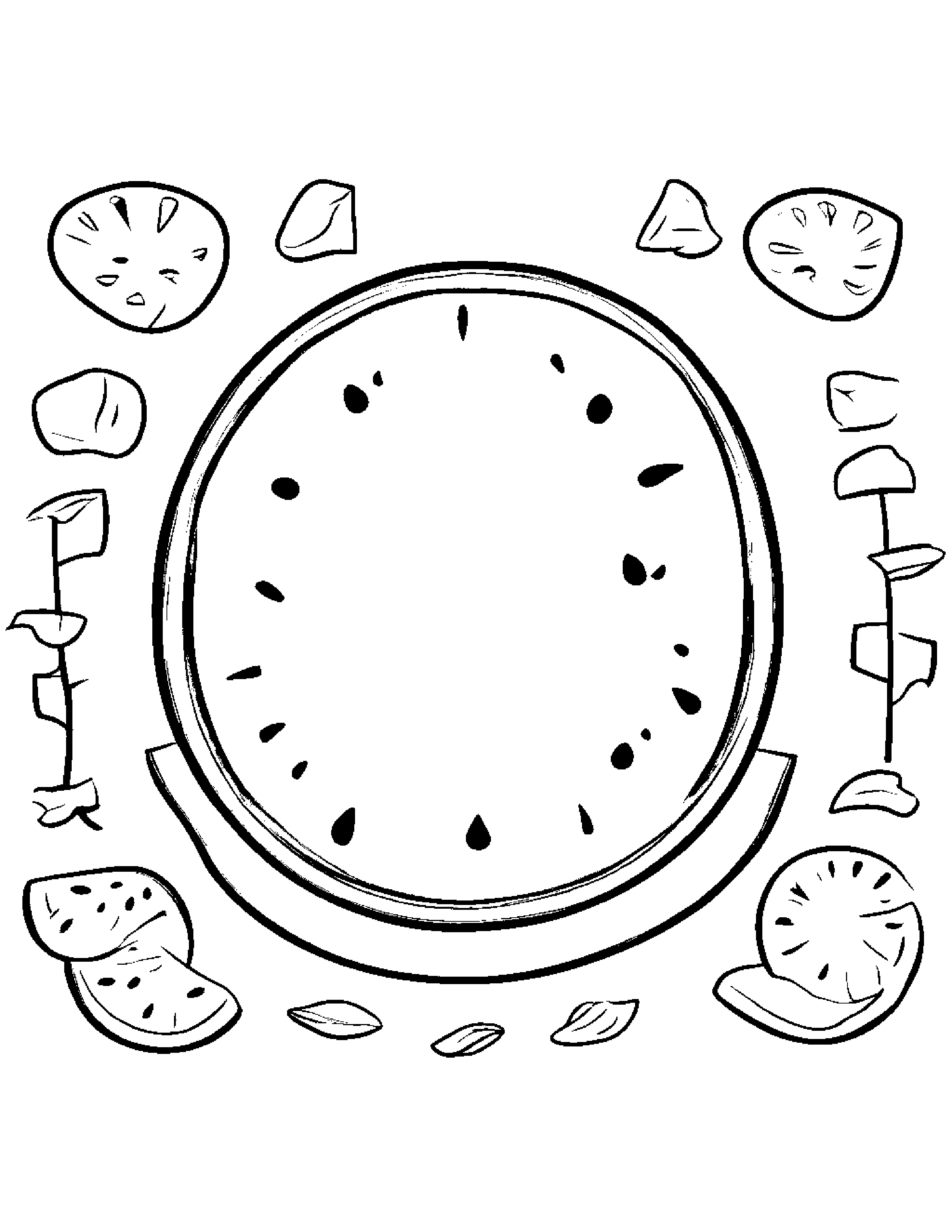 Happy Watermelon Slice Coloring Page (Free Printable PDF)