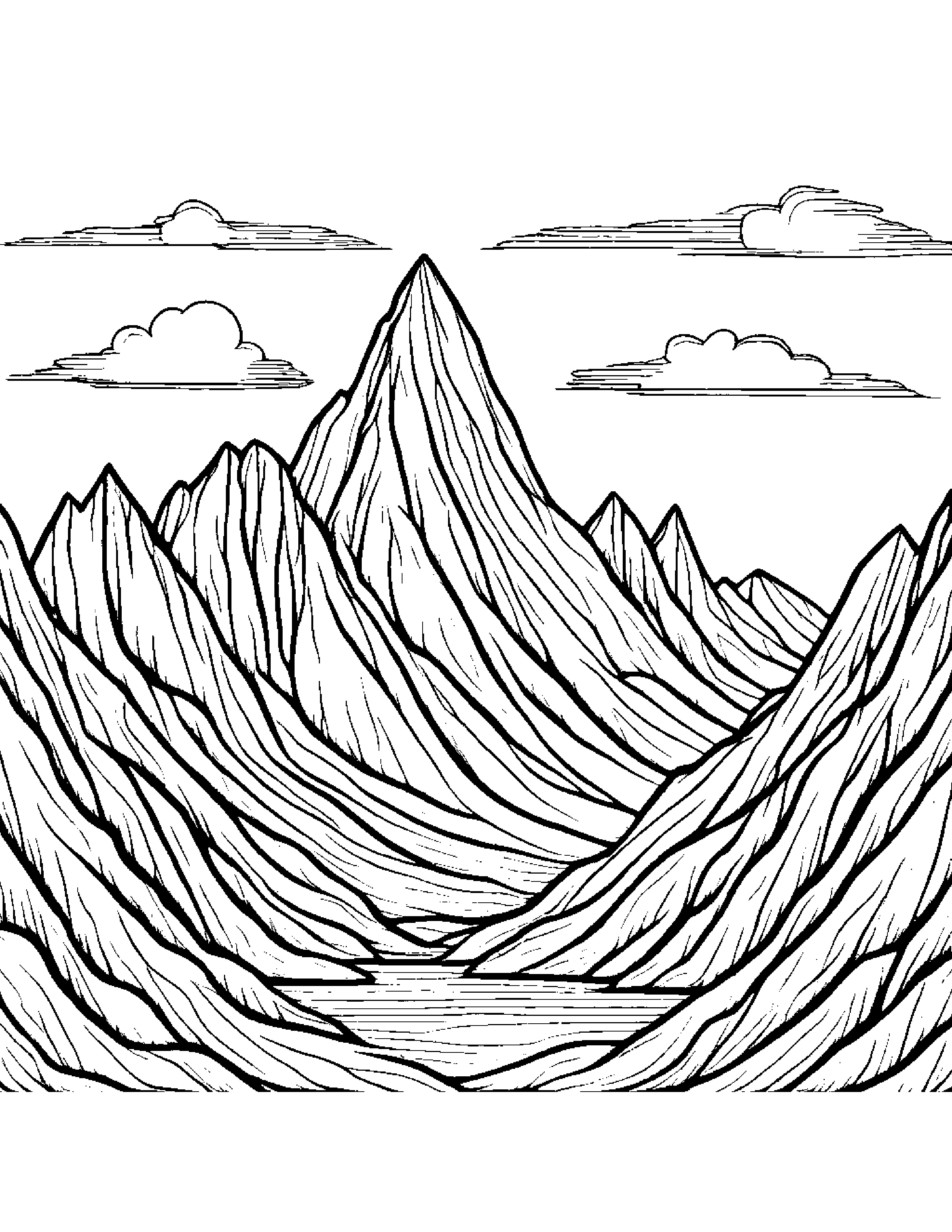 Tiny Mountain Coloring Page (Free Printable PDF)