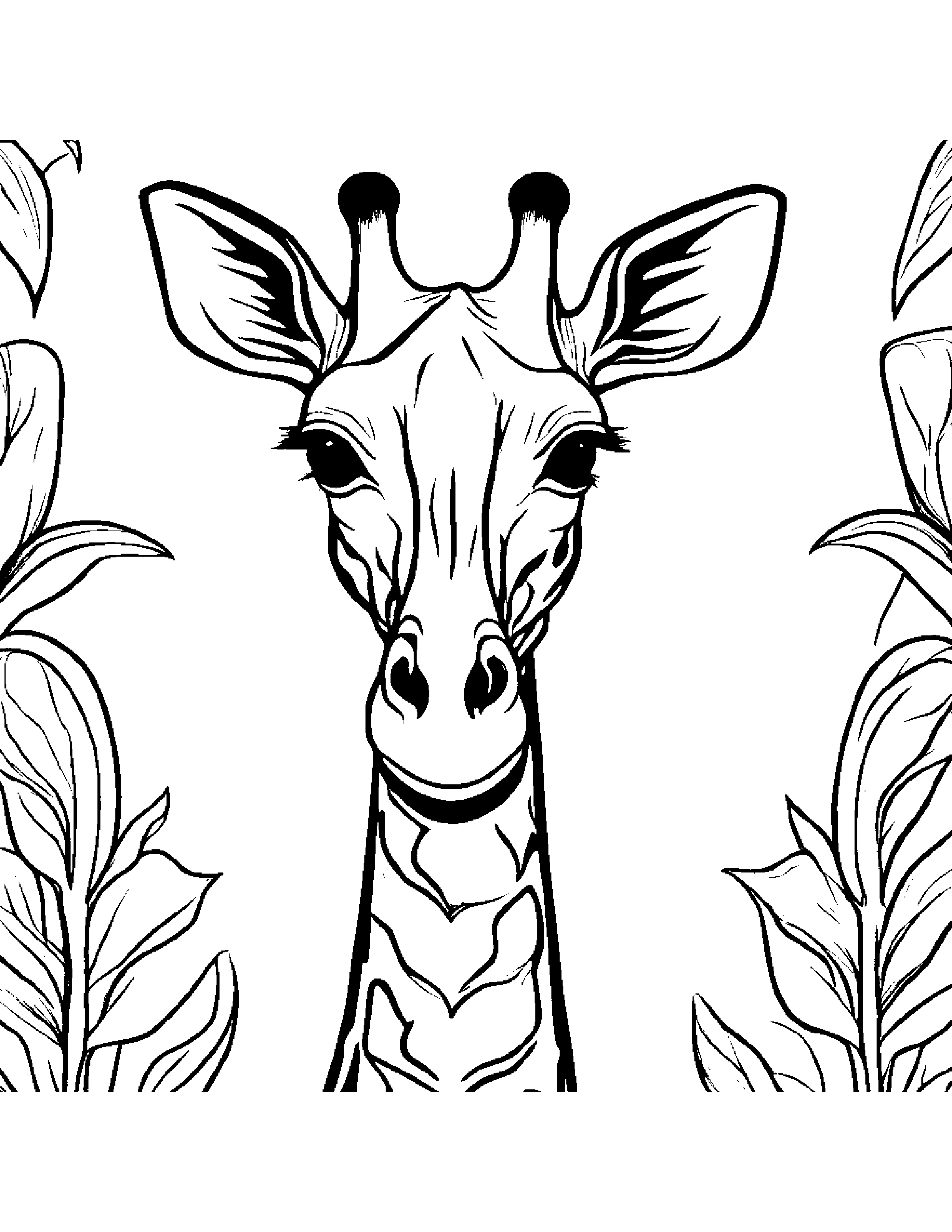 Gentle Giraffe #2 Coloring Page (Free Printable PDF)