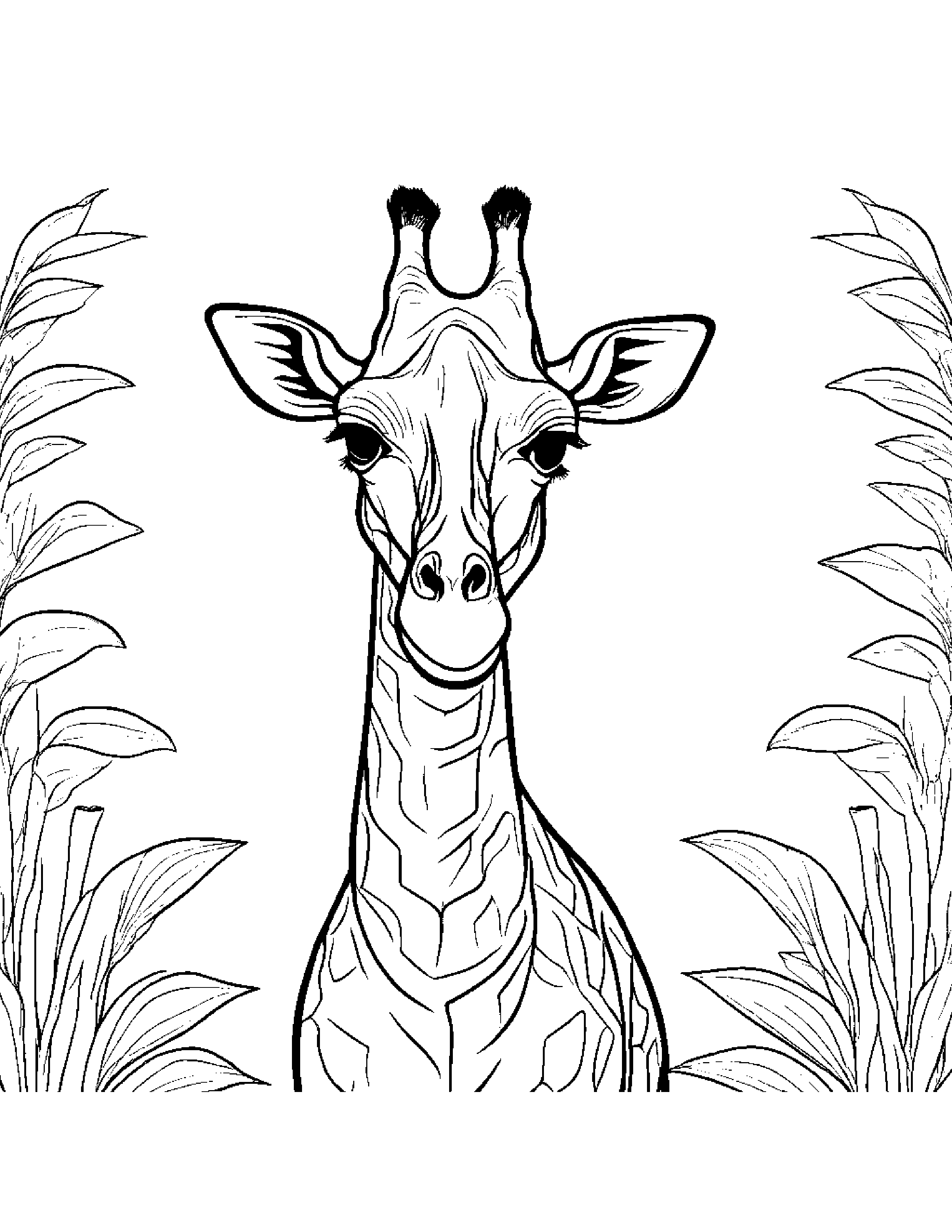 Gentle Giraffe Coloring Page (Free Printable PDF)
