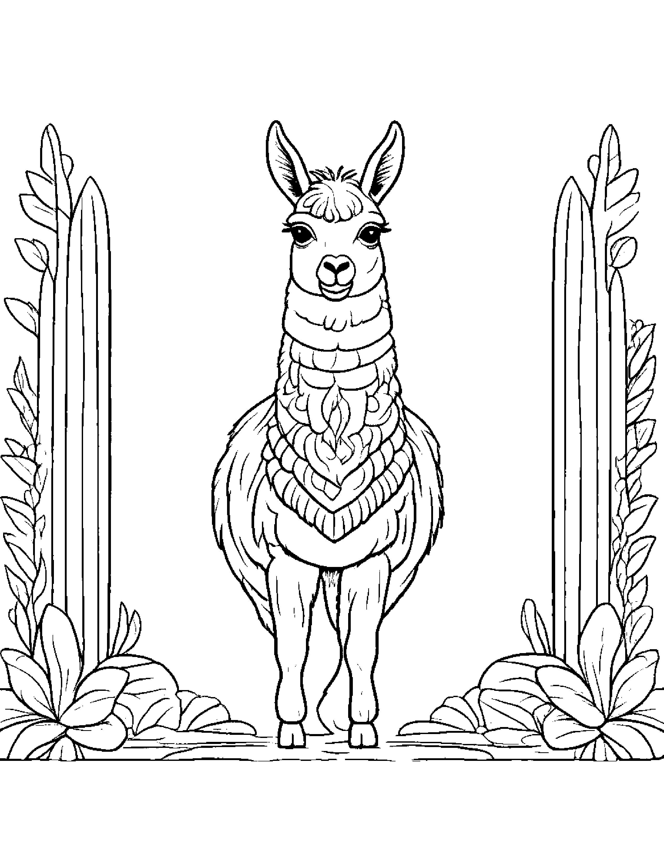 Llama #2 Coloring Page (Free Printable PDF)