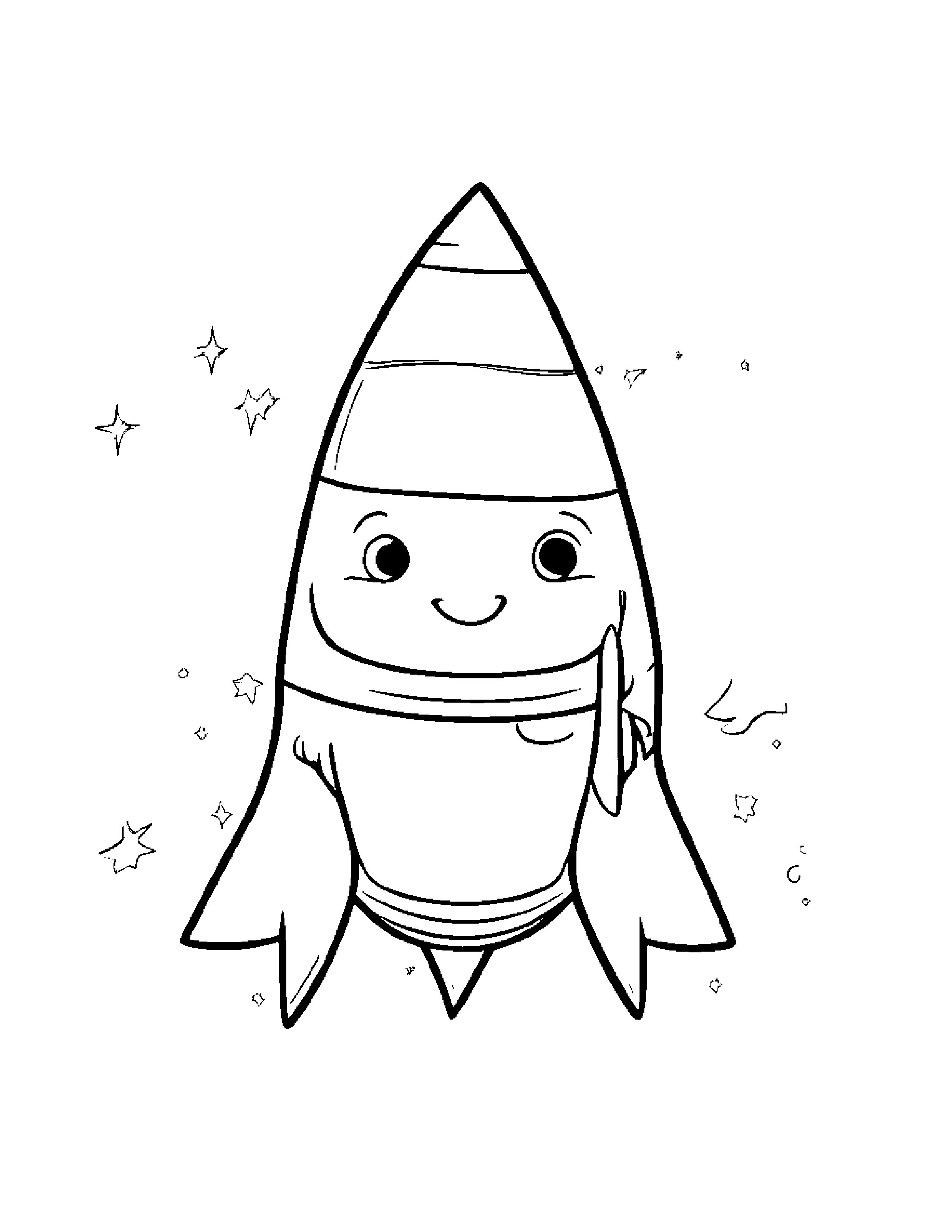 Sleepy Rocket Wearing A Hat #2 Coloring Page (Free Printable PDF)