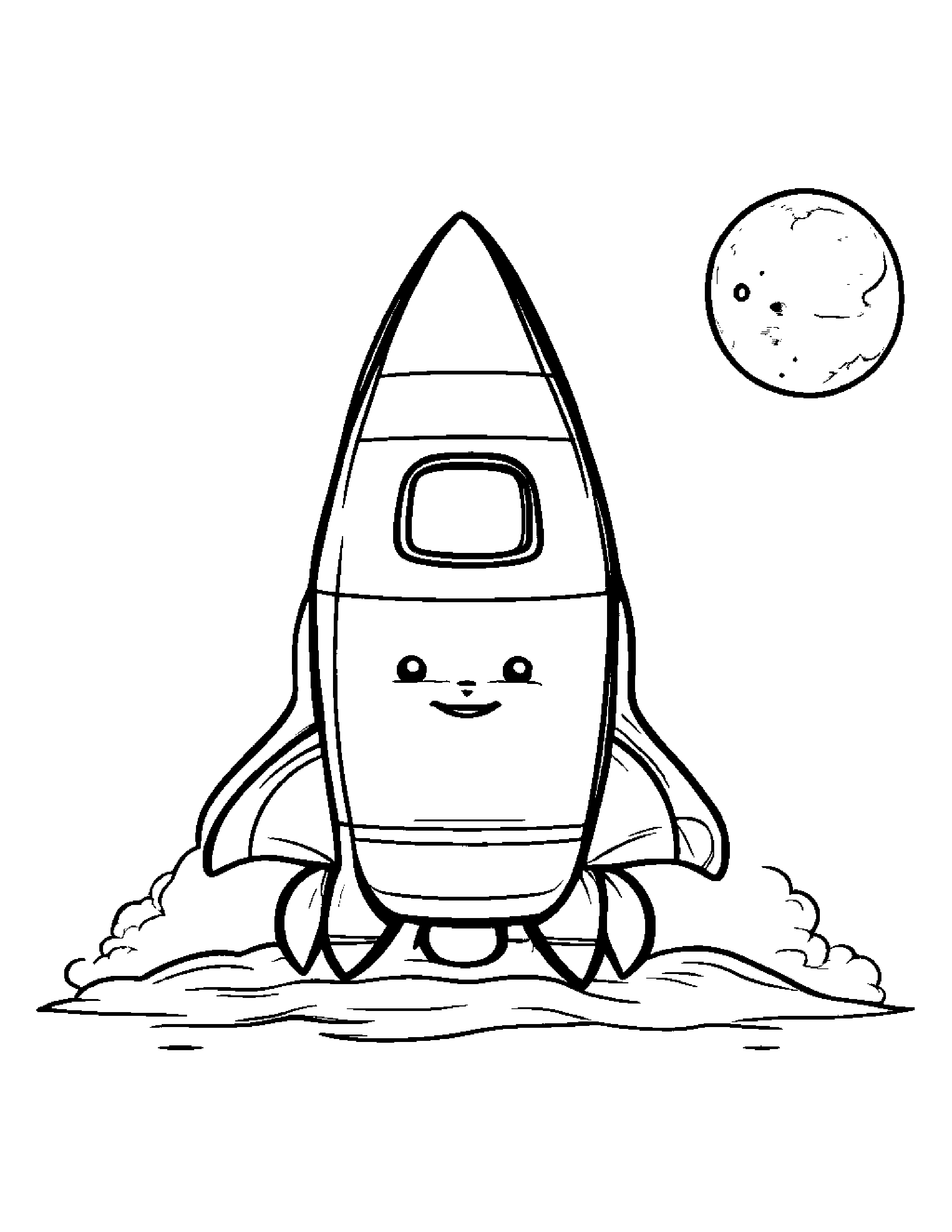 Sleepy Rocket Wearing A Hat Coloring Page (Free Printable PDF)