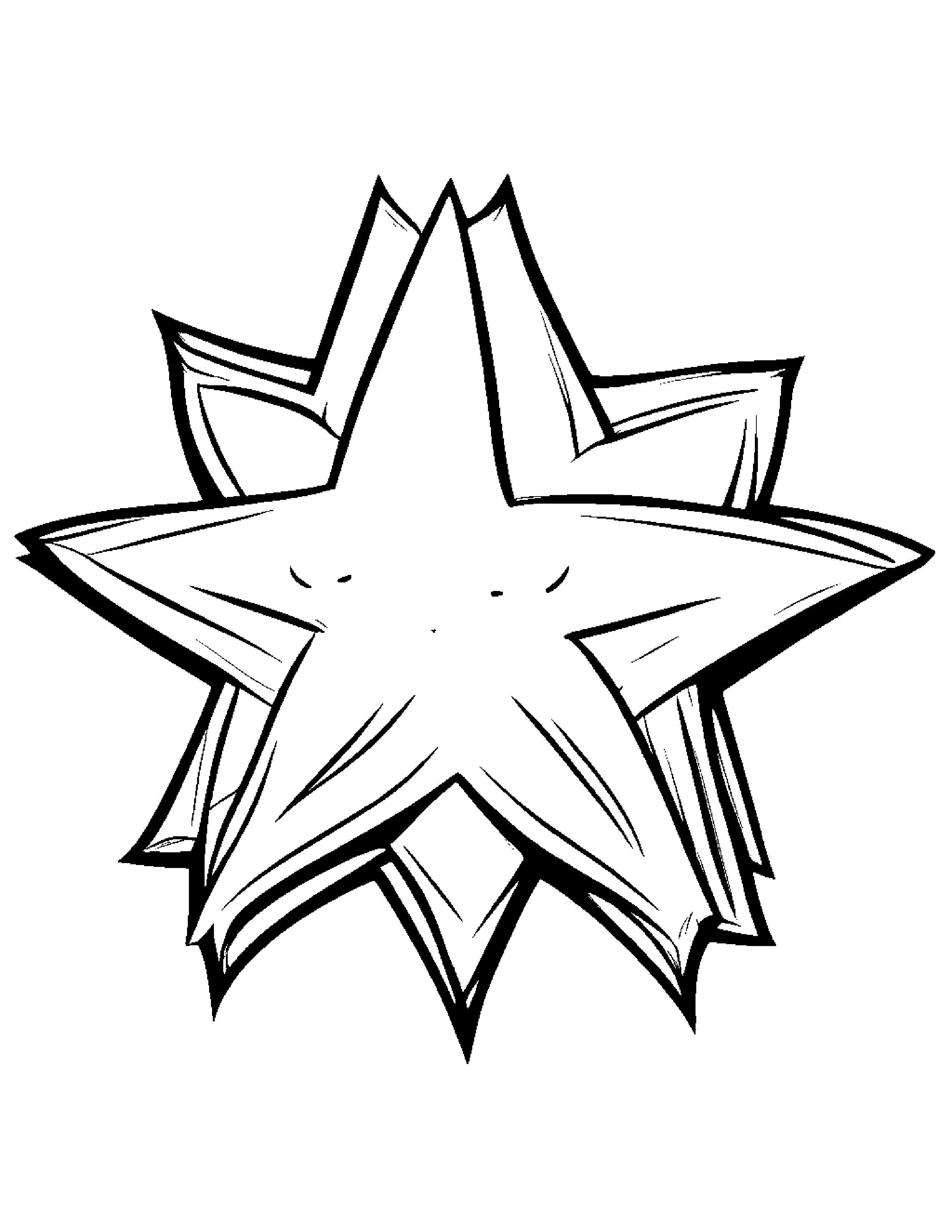 Sleepy Star With Scarf #2 Coloring Page (Free Printable PDF)