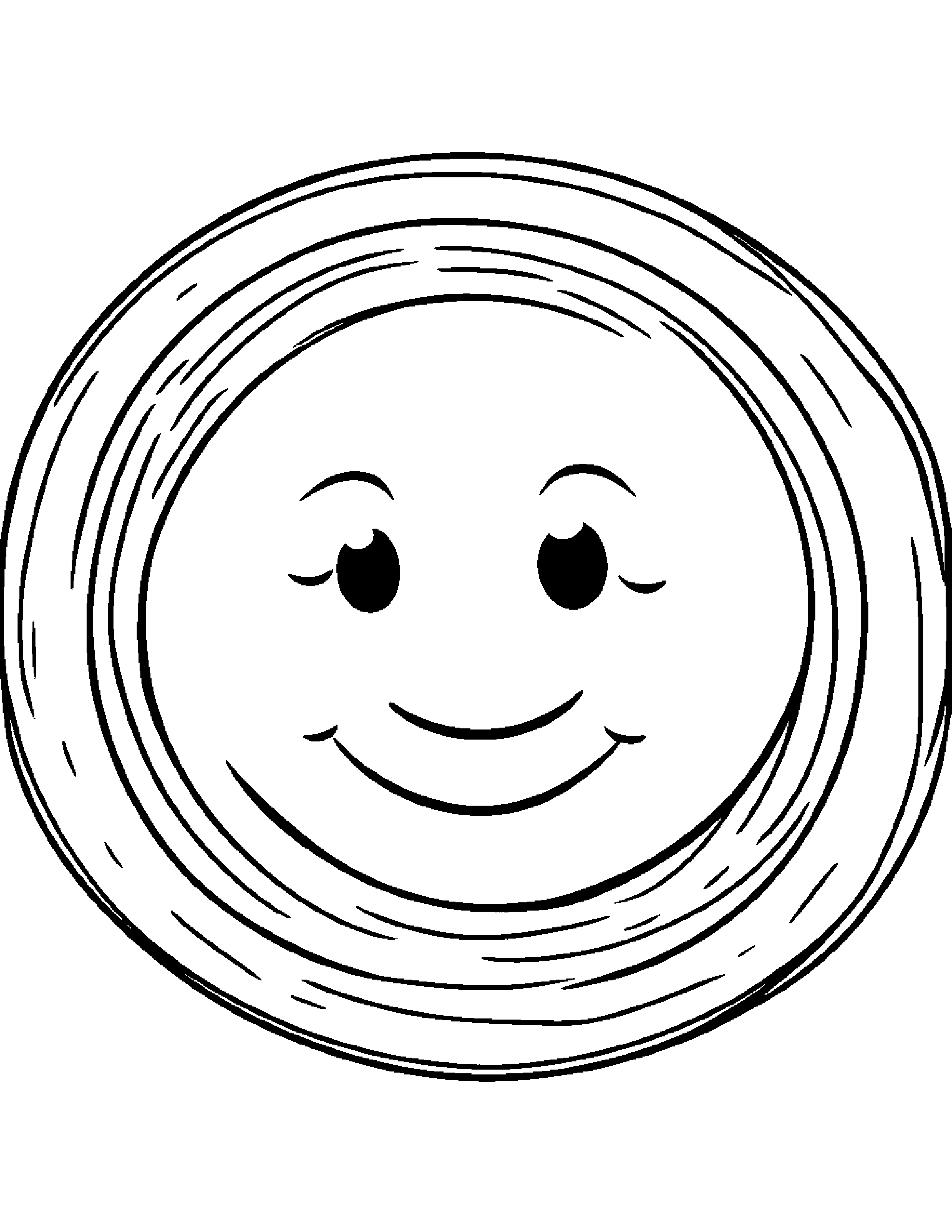 Tiny Smiling Moon #2 Coloring Page (Free Printable PDF)