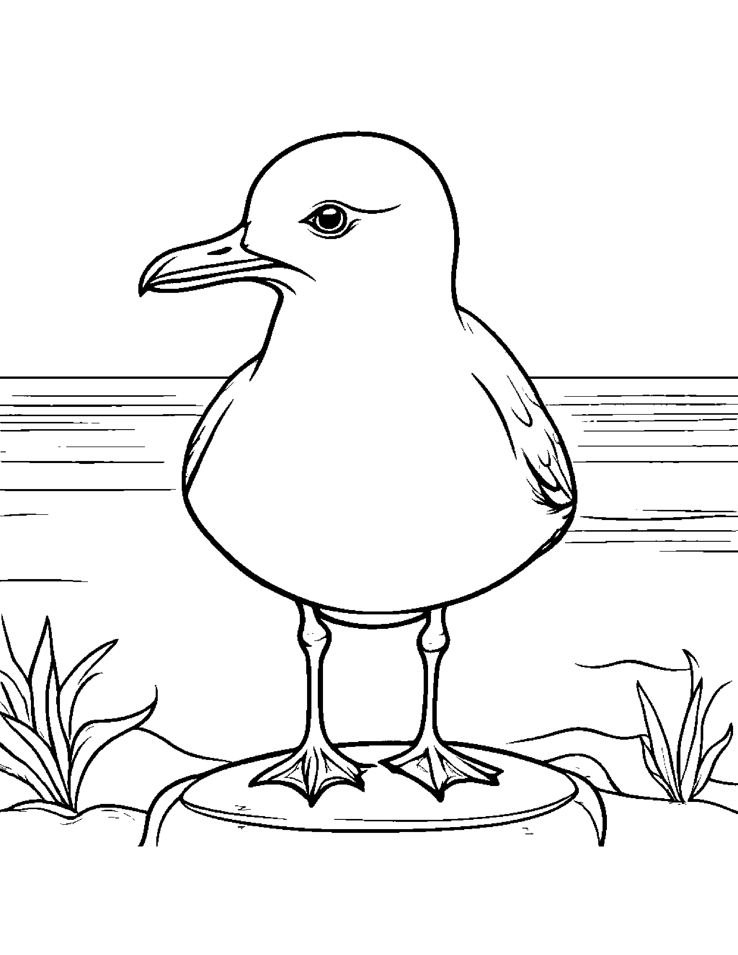 Baby Seagull #2 Coloring Page (Free Printable PDF)