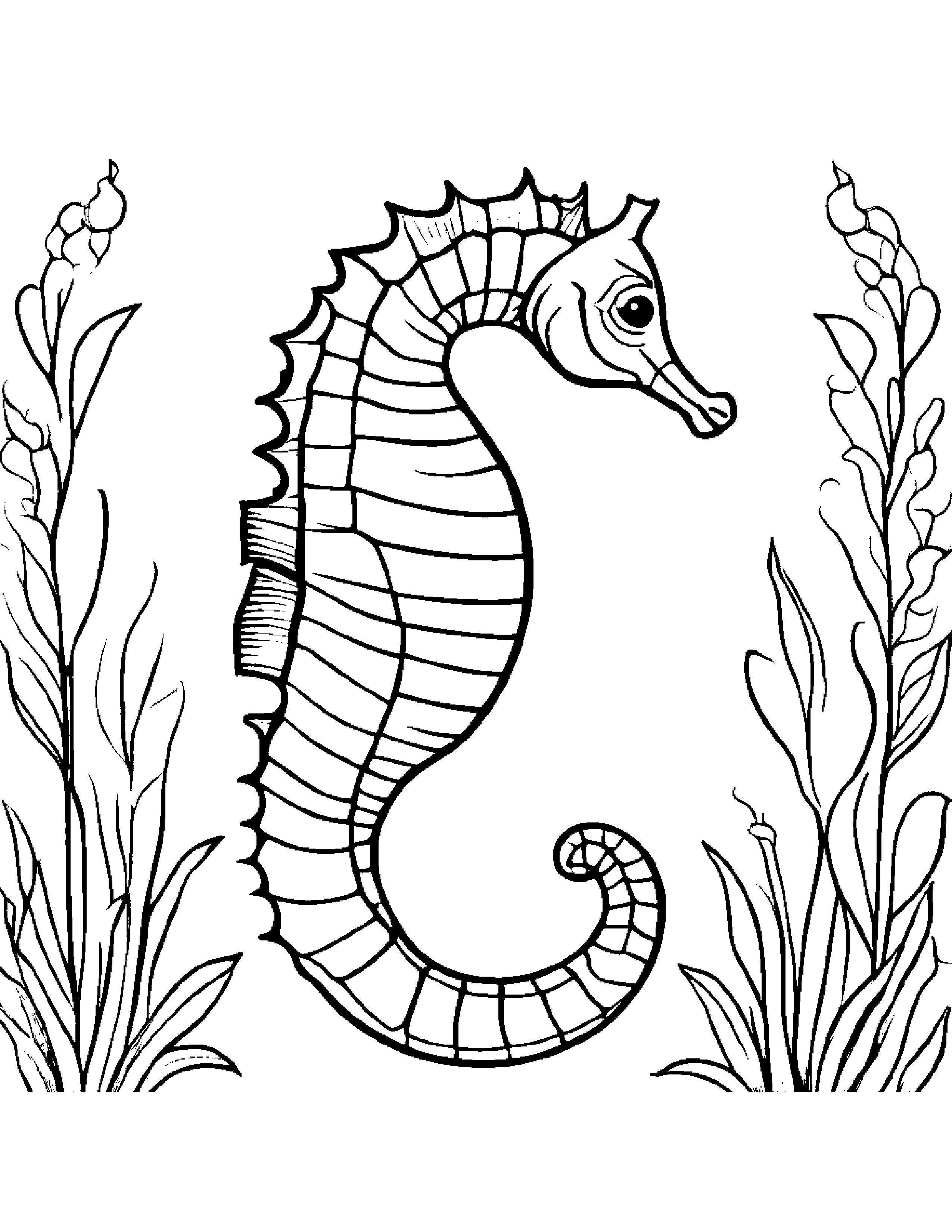 Seahorse Coloring Page (Free Printable PDF)
