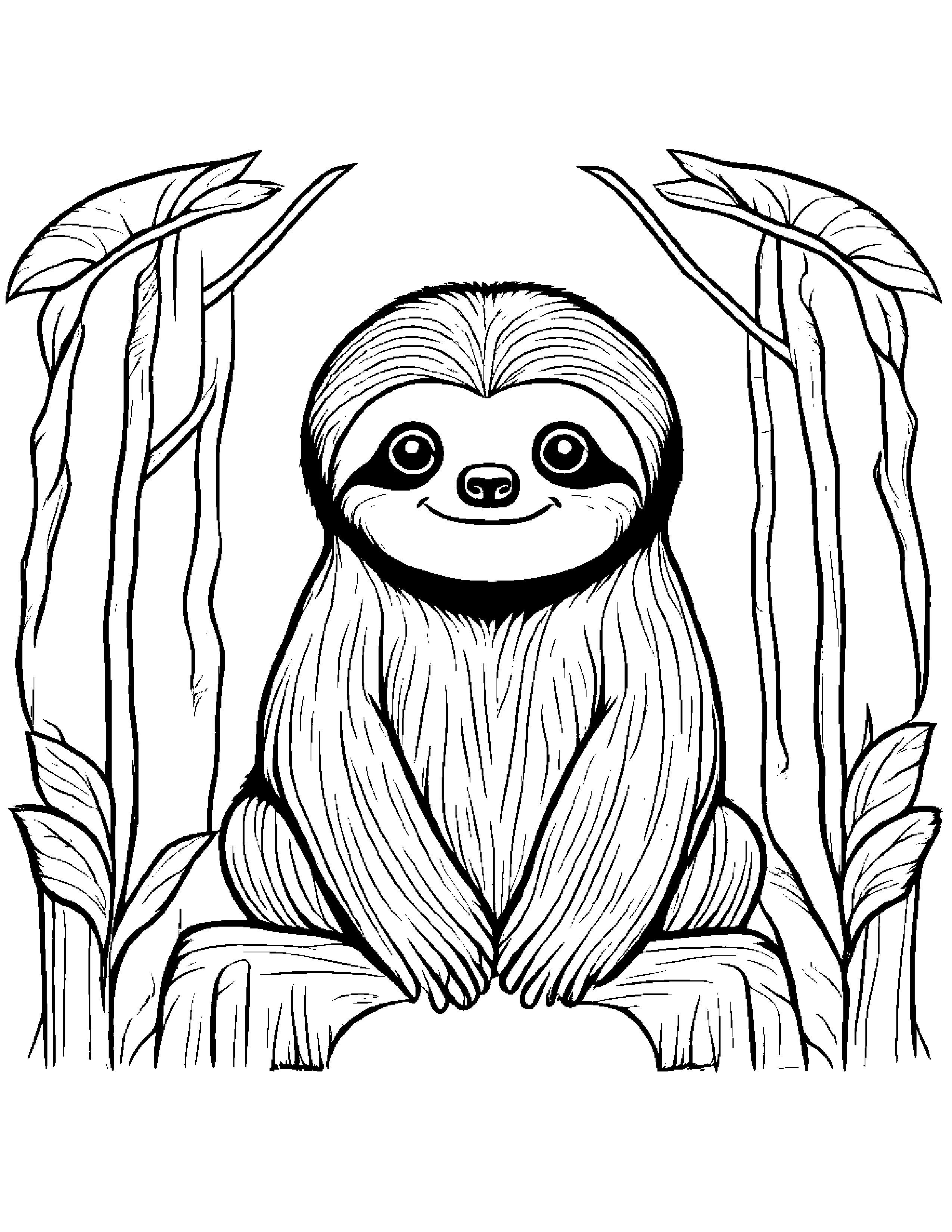 Brave Sloth #5 Coloring Page (Free Printable PDF)