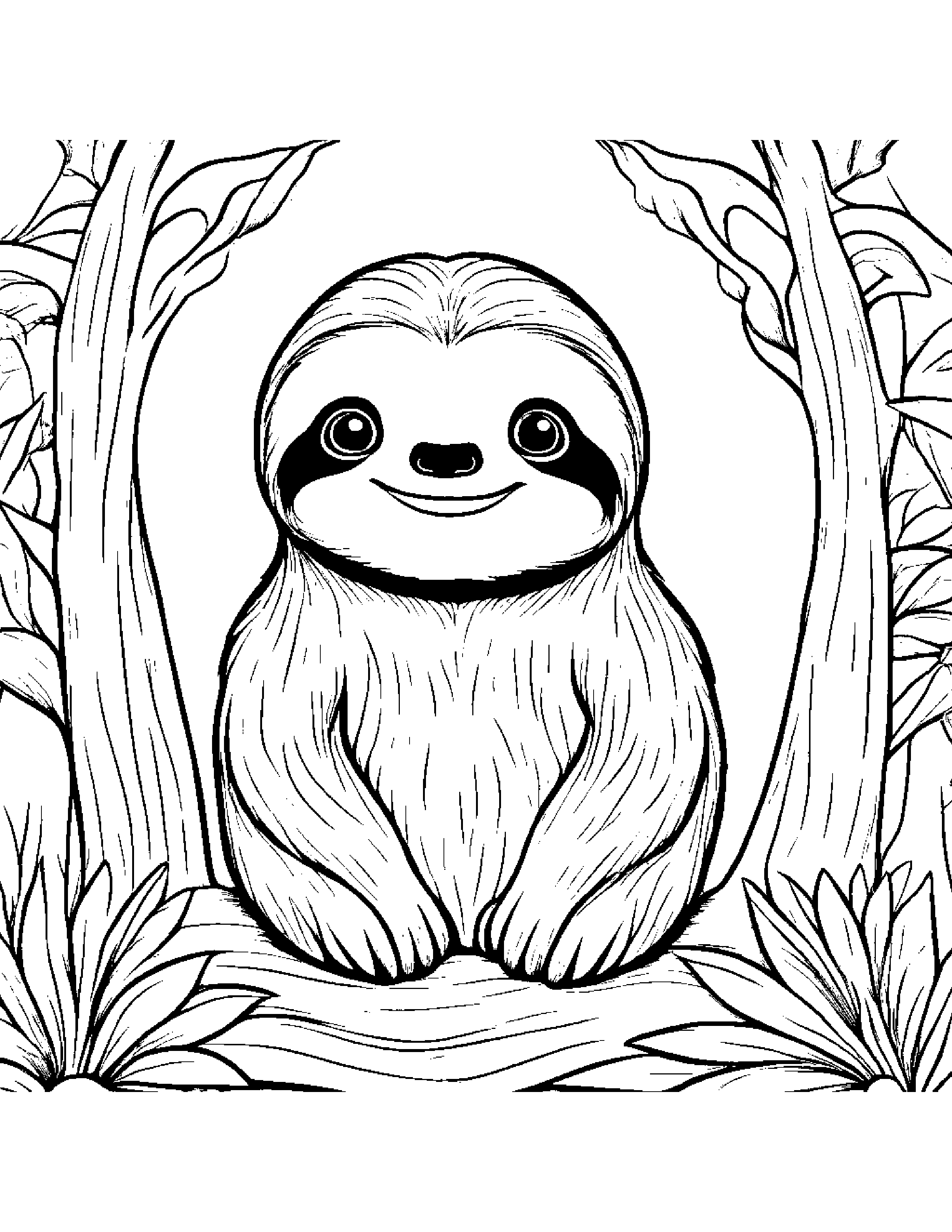 Brave Sloth Coloring Page (Free Printable PDF)