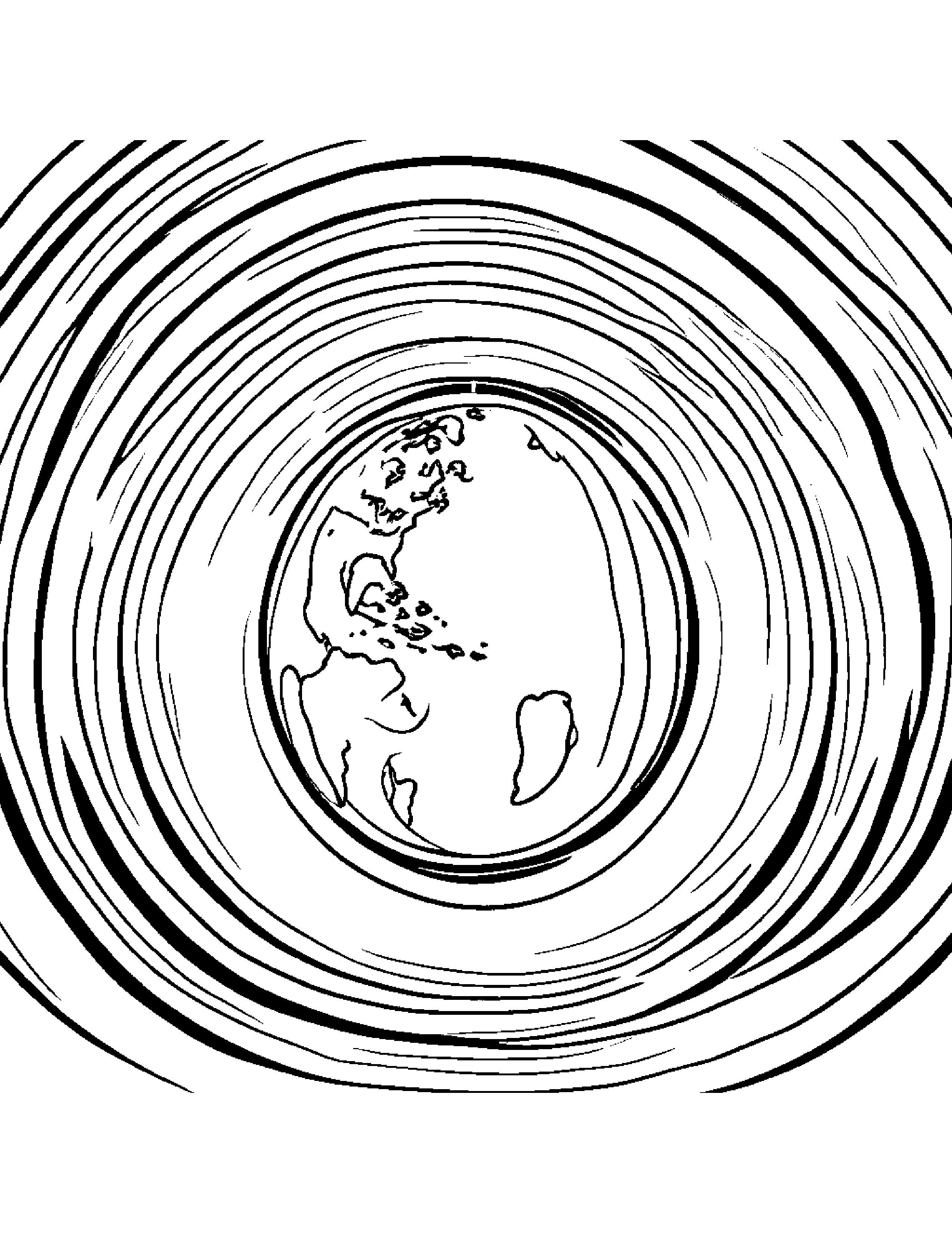 Bright Globe Under A Rainbow #2 Coloring Page (Free Printable PDF)