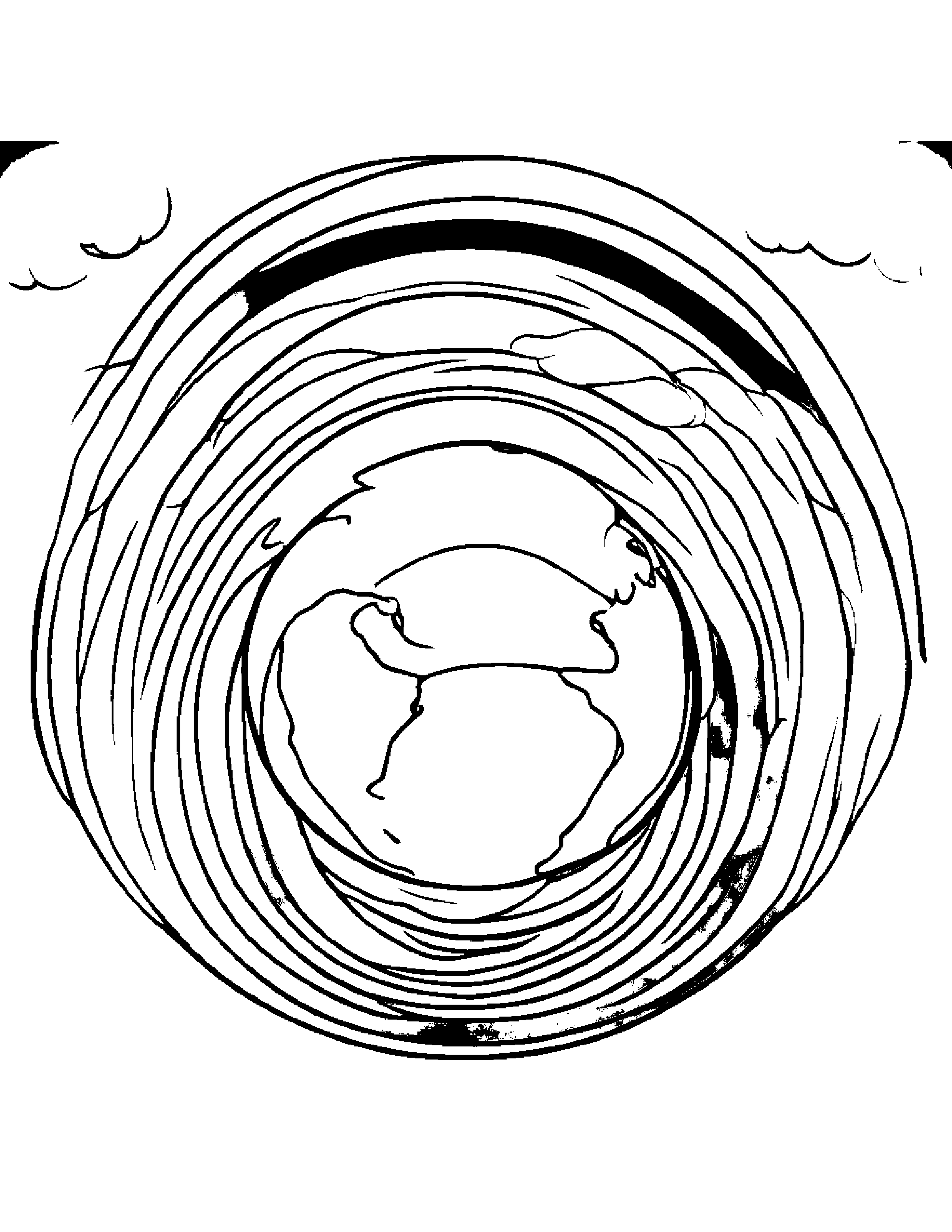 Bright Globe Under A Rainbow #4 Coloring Page (Free Printable PDF)