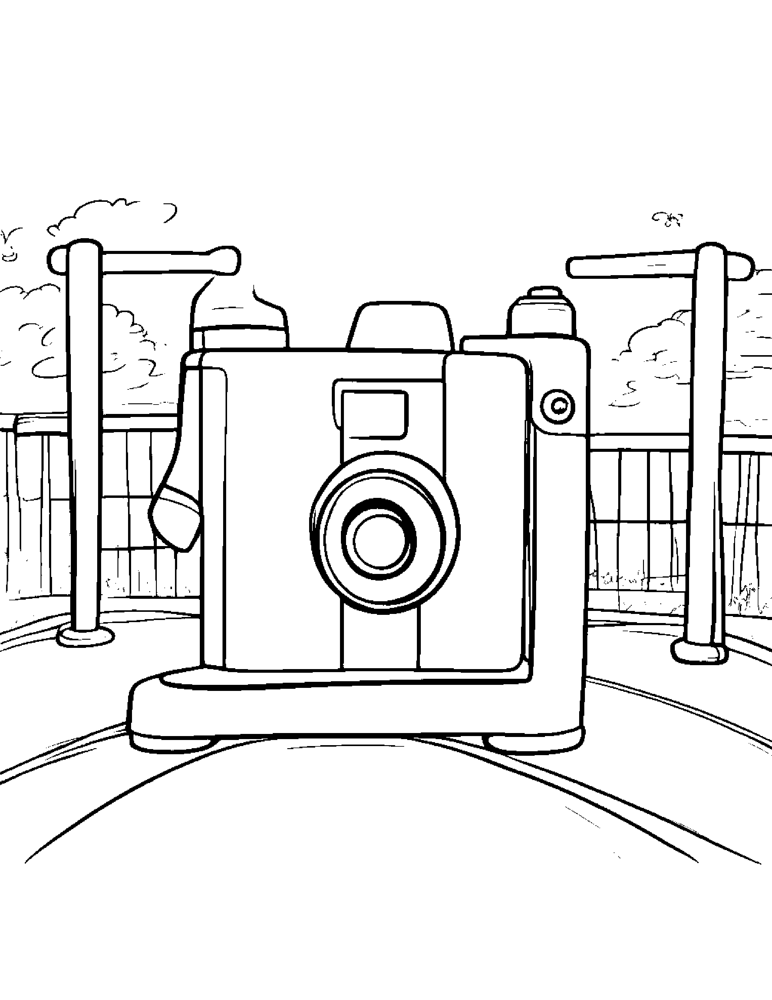 Camera Toy Learning To Tie A Bow At The Playground #4 Coloring Page (Free Printable PDF)