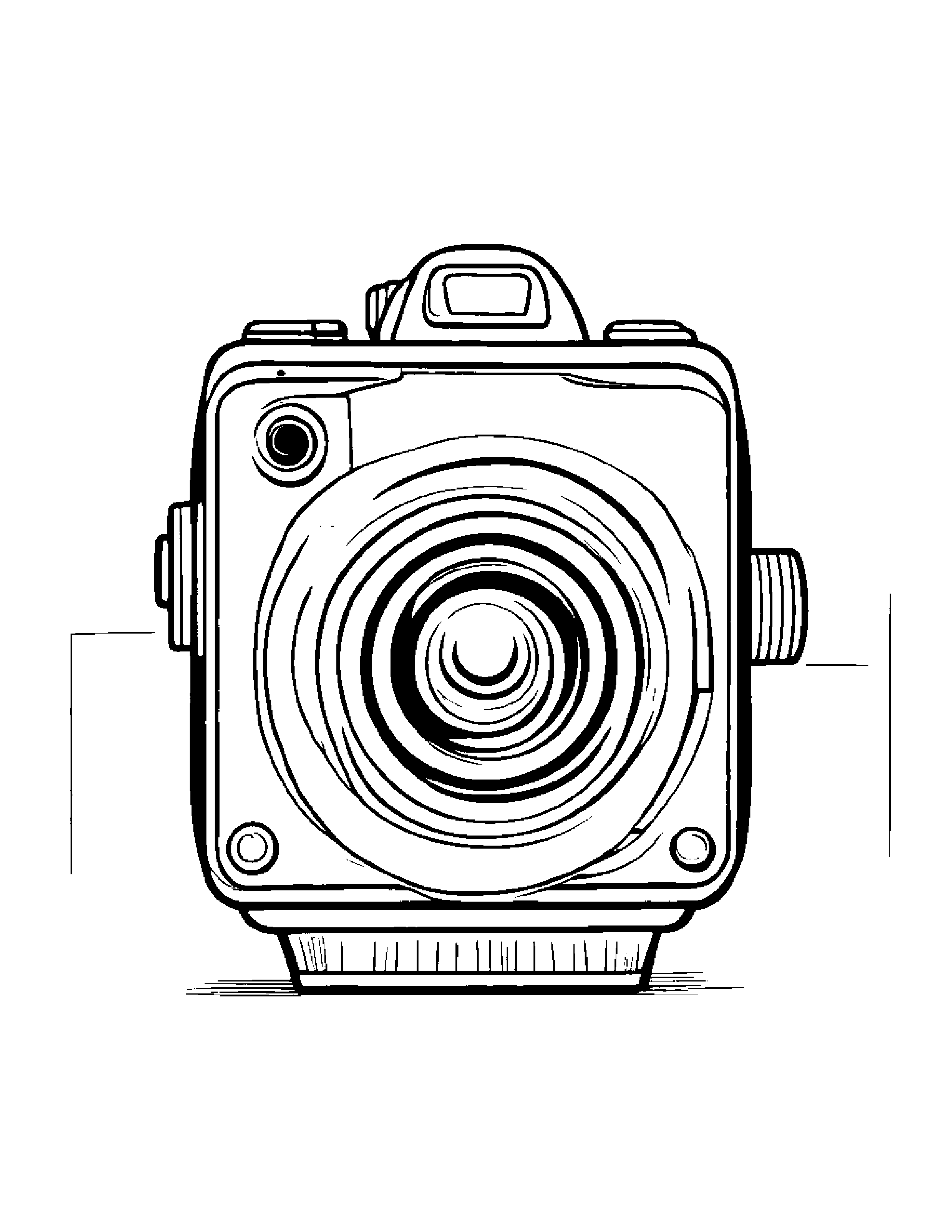 Camera Toy Playing Peekaboo #2 Coloring Page (Free Printable PDF)