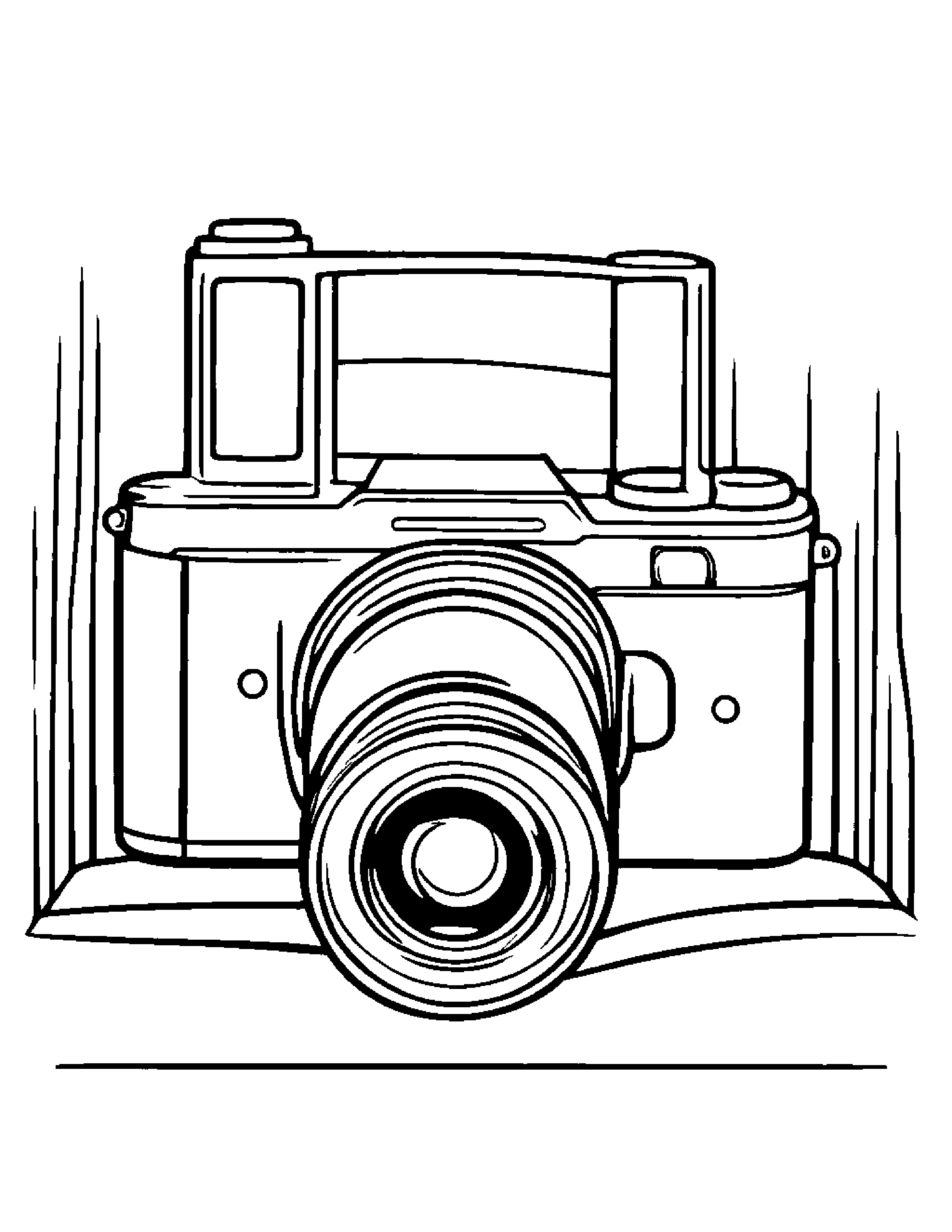 Camera Toy Playing Peekaboo #3 Coloring Page (Free Printable PDF)