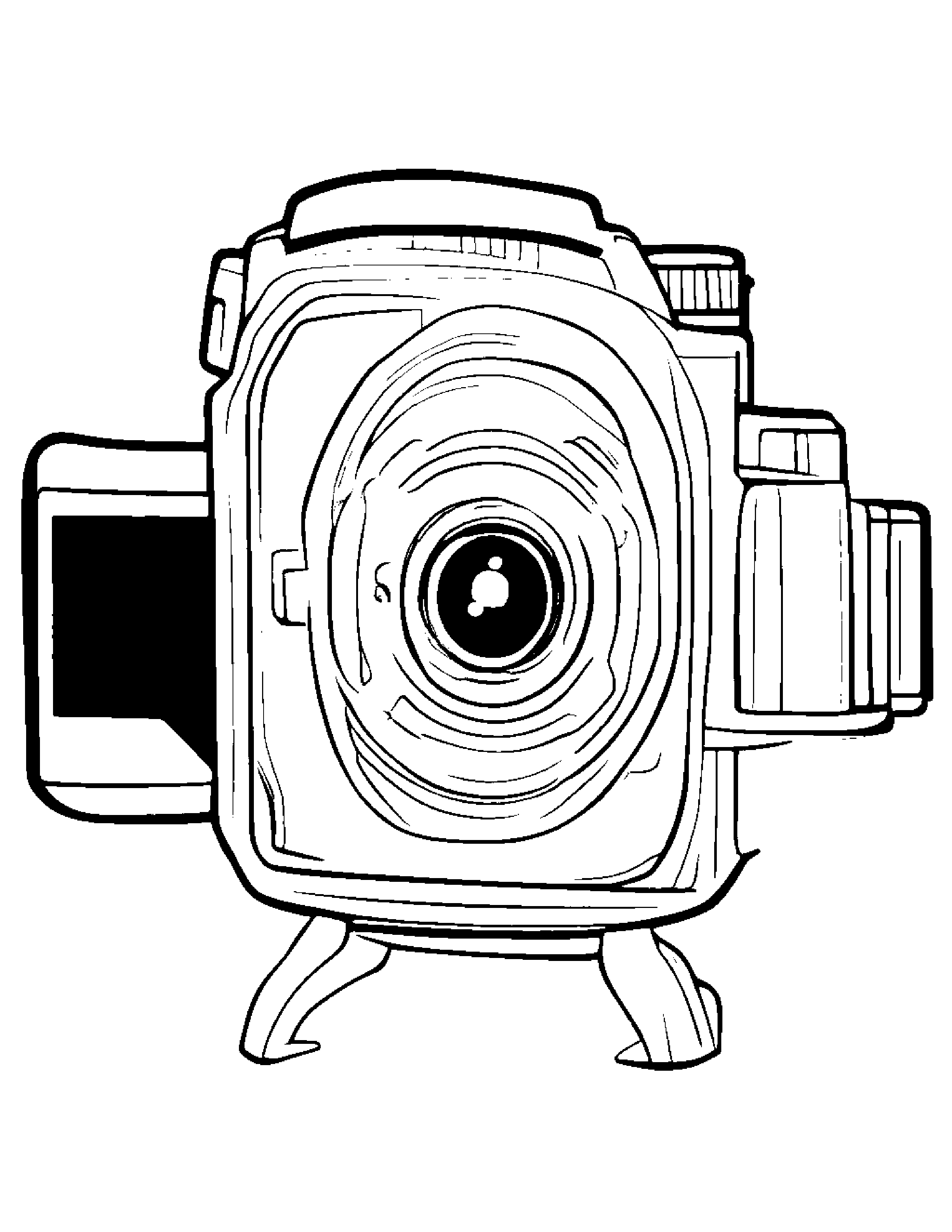 Camera Toy Playing Peekaboo #4 Coloring Page (Free Printable PDF)