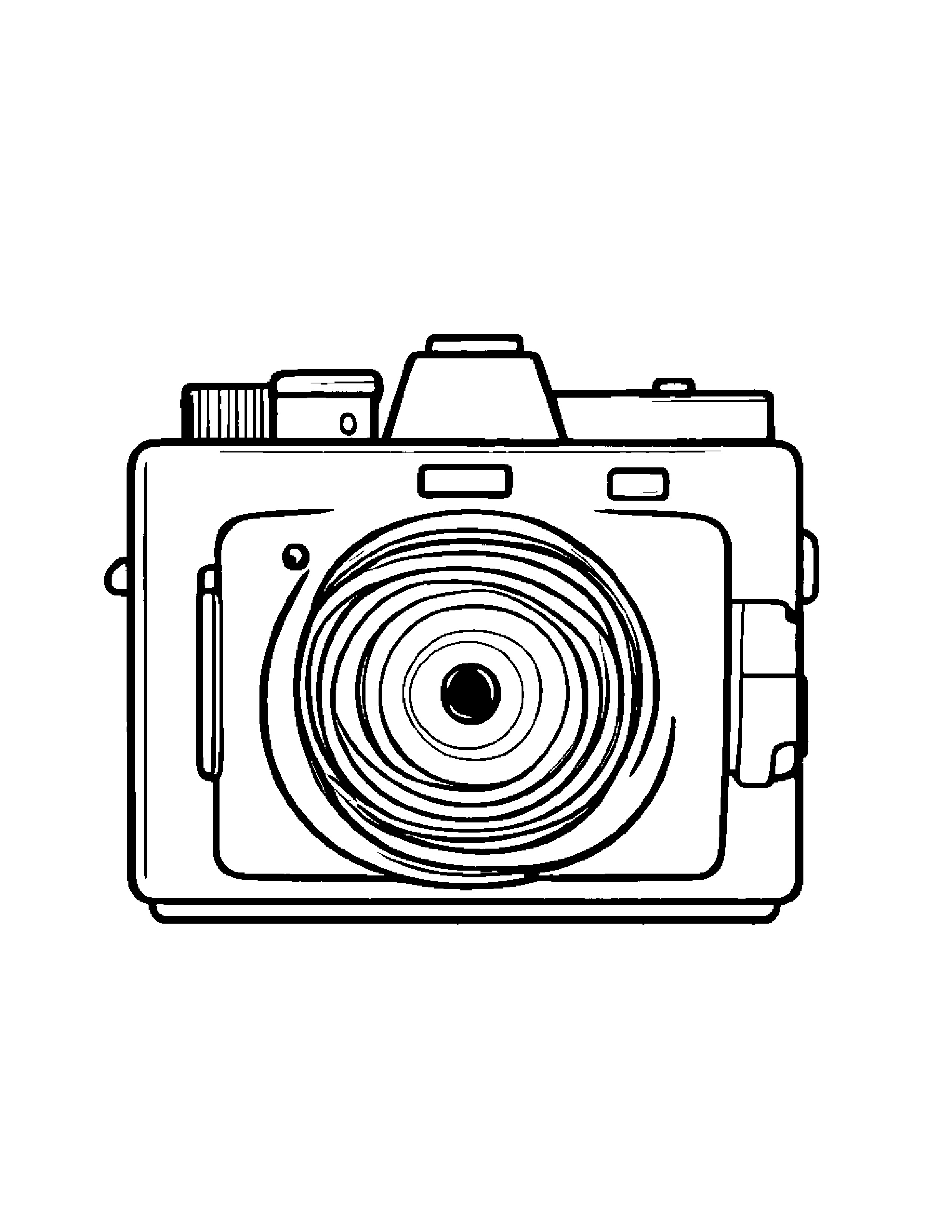 Camera Toy Playing Peekaboo Coloring Page (Free Printable PDF)