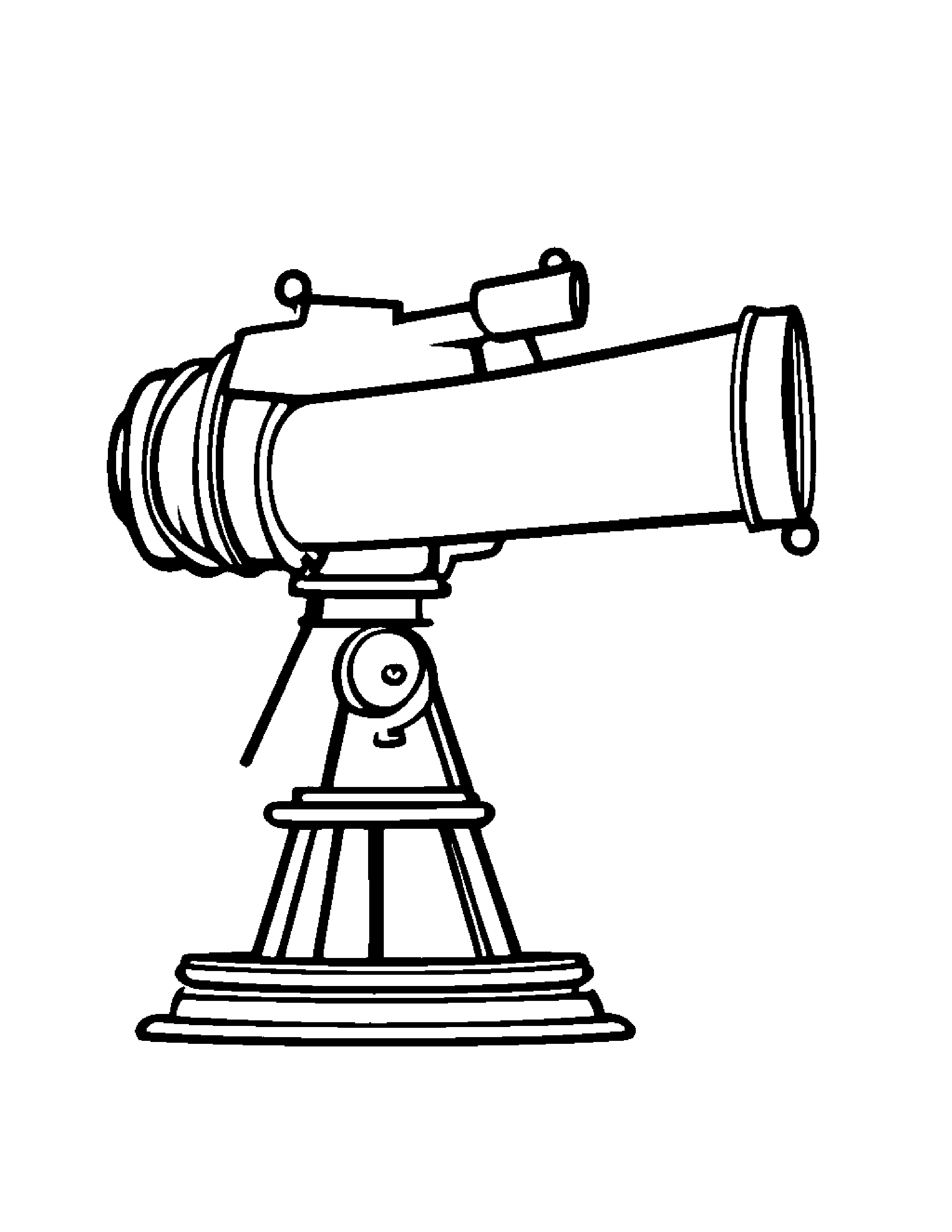 Cheerful Telescope #2 Coloring Page (Free Printable PDF)