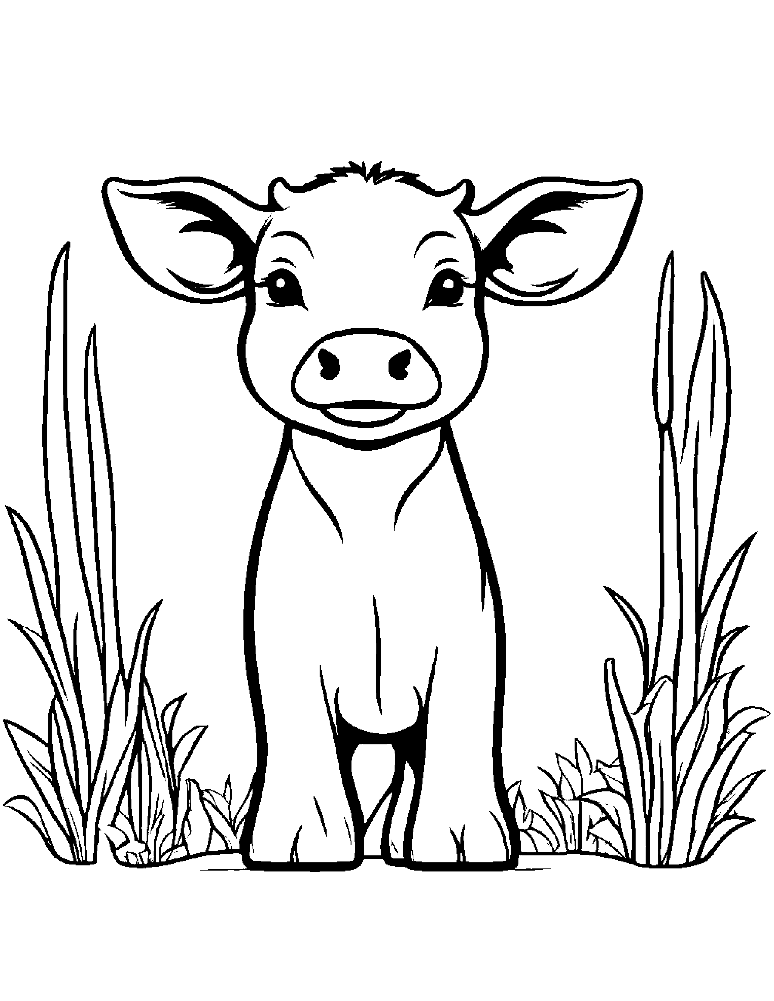 Cozy Calf Waving #3 Coloring Page (Free Printable PDF)