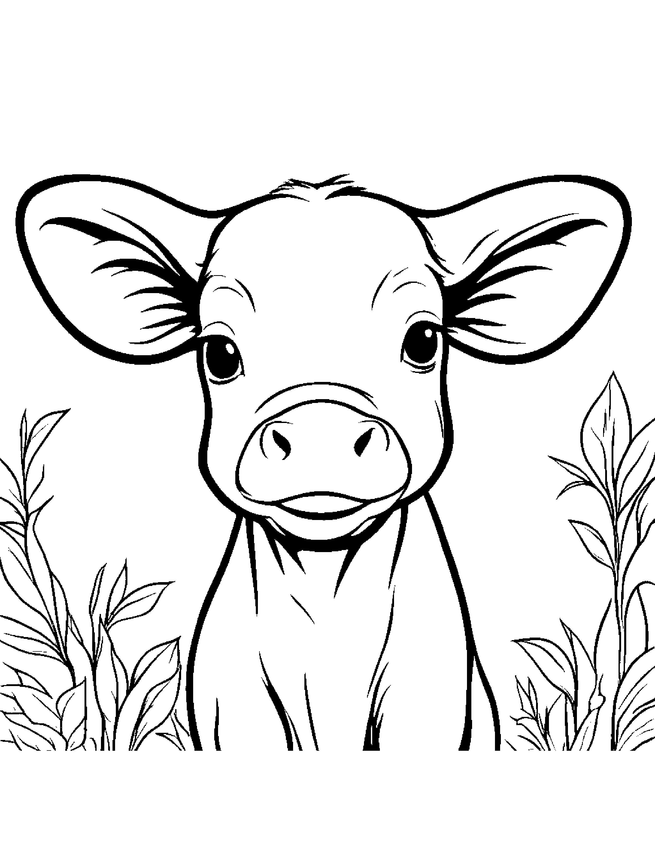 Cozy Calf Waving #4 Coloring Page (Free Printable PDF)