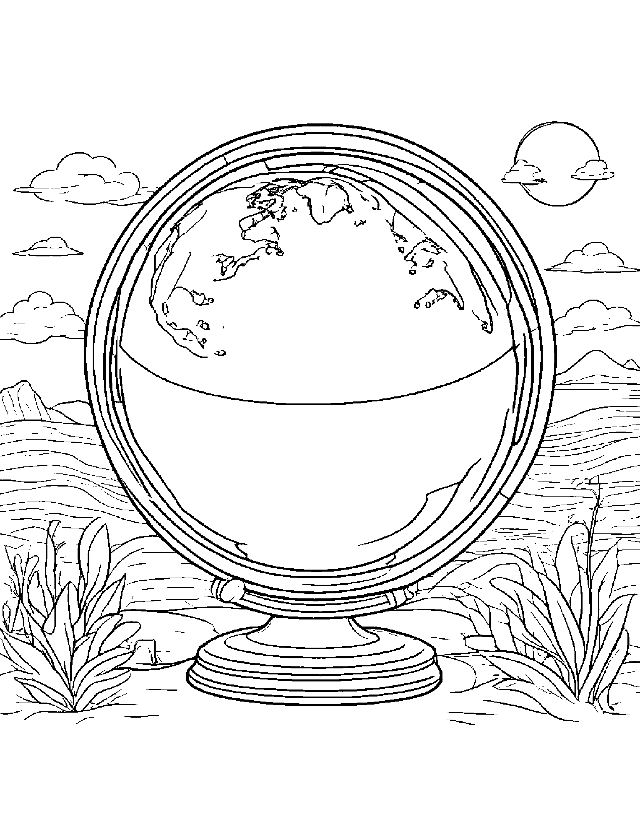 Cozy Globe Coloring Page (Free Printable PDF)