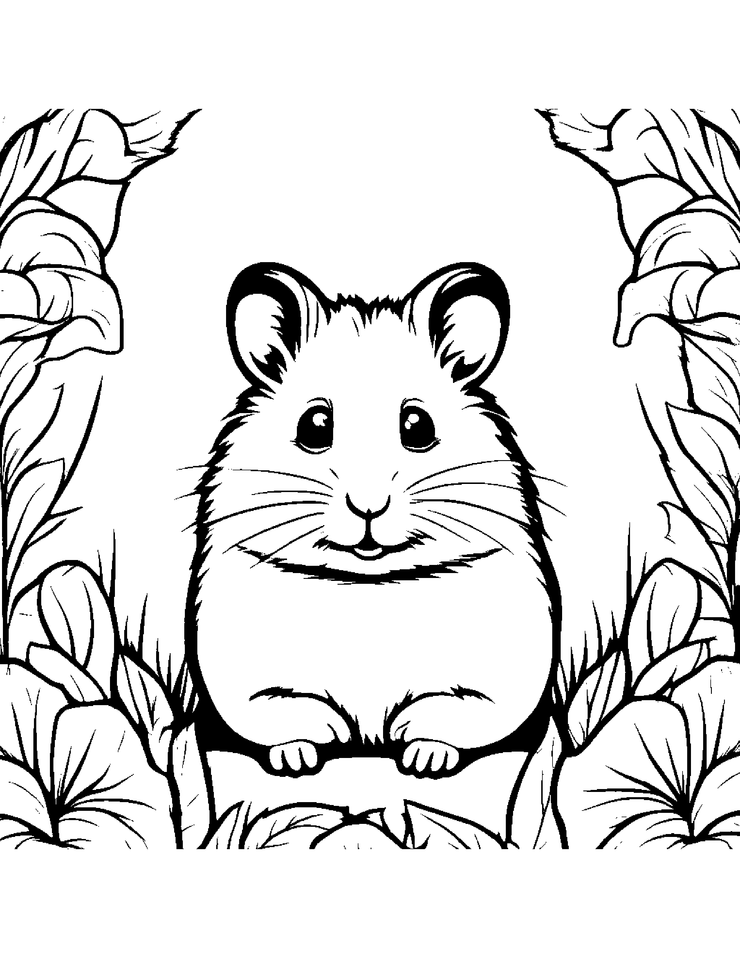 Cuddly Hamster #2 Coloring Page (Free Printable PDF)