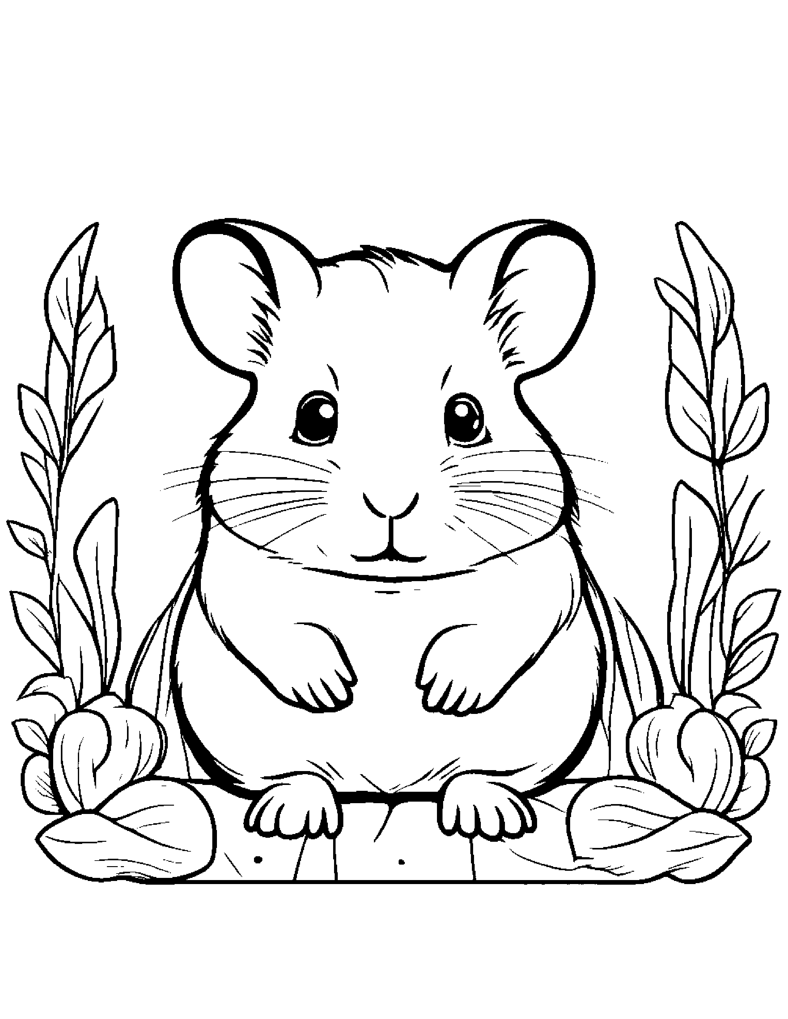 Cuddly Hamster #3 Coloring Page (Free Printable PDF)