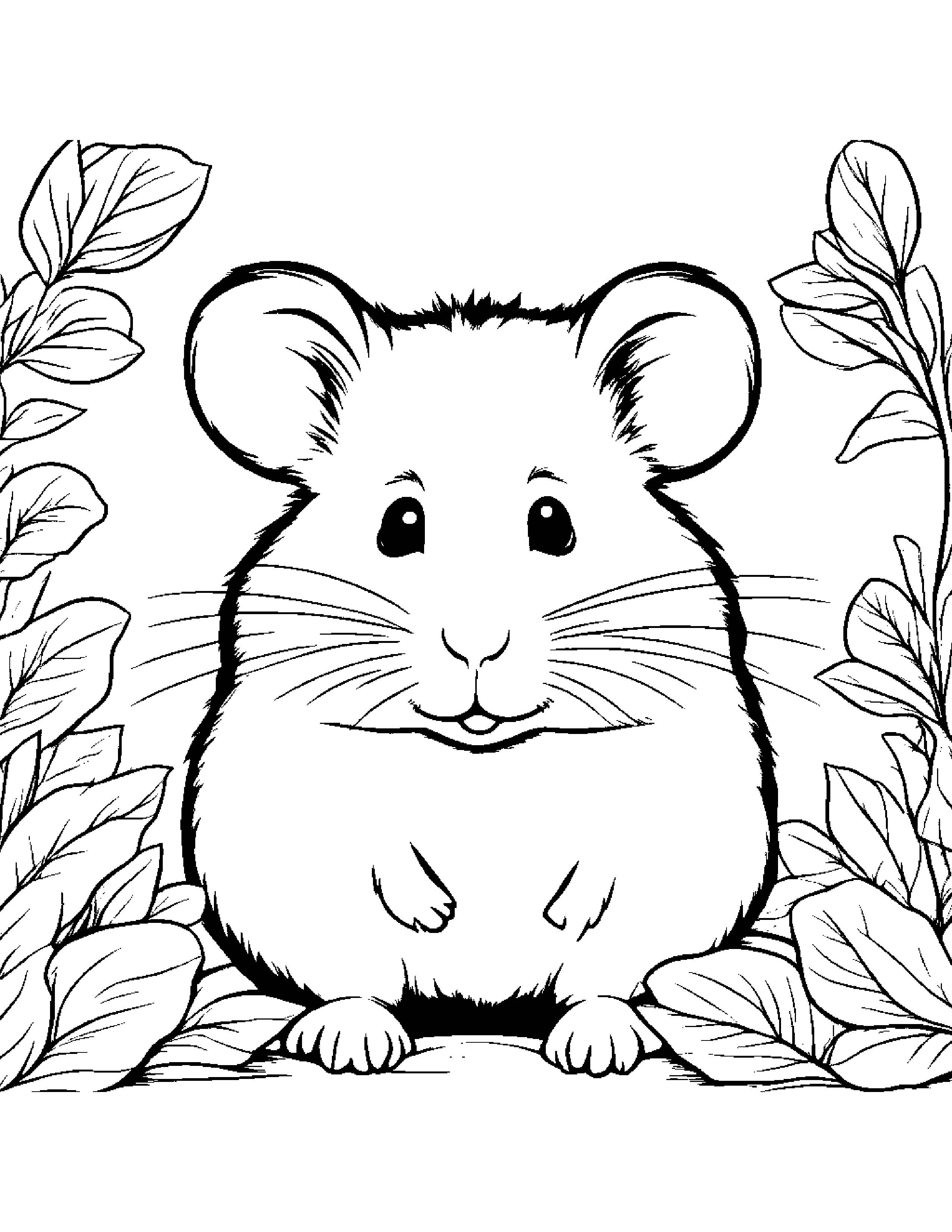 Cuddly Hamster #4 Coloring Page (Free Printable PDF)