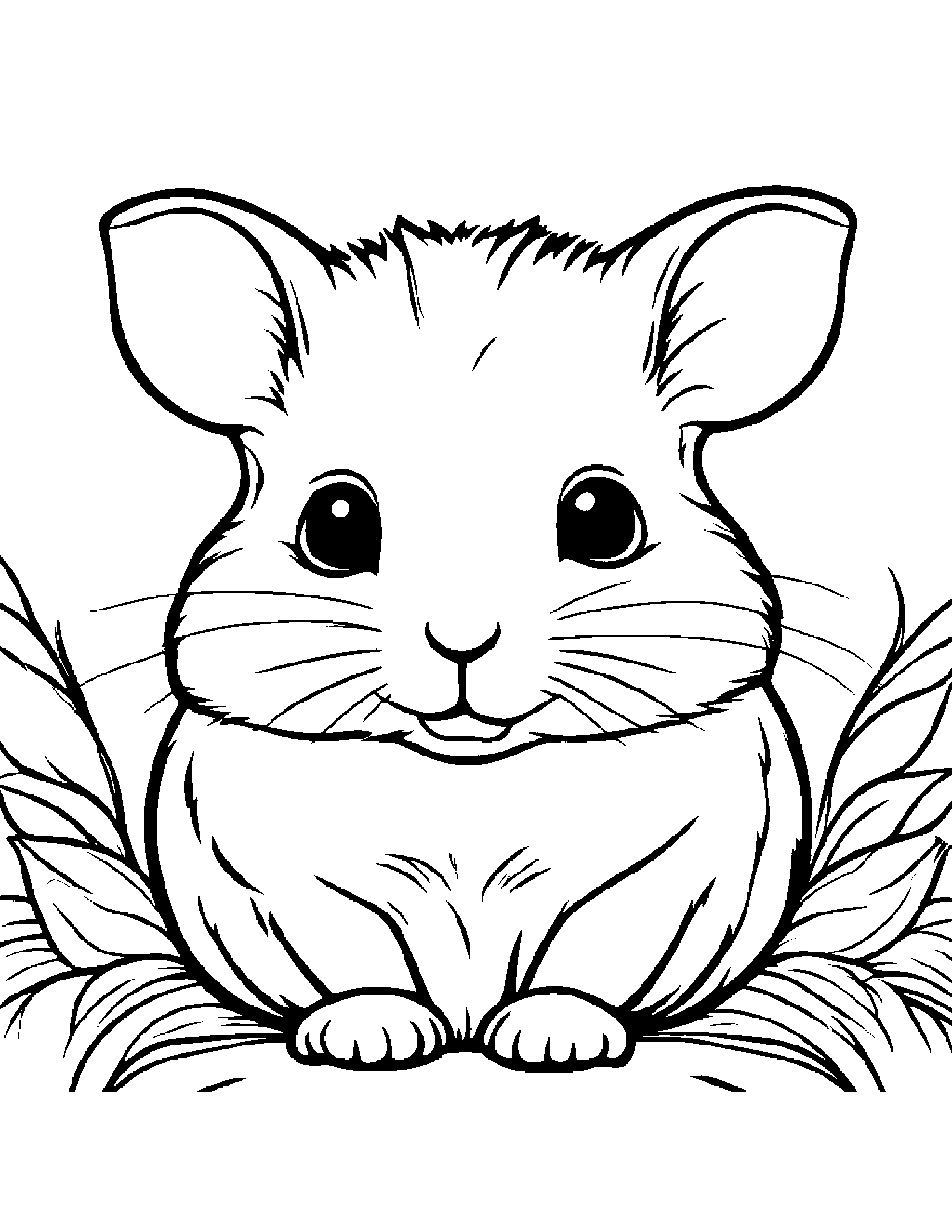 Cuddly Hamster #5 Coloring Page (Free Printable PDF)