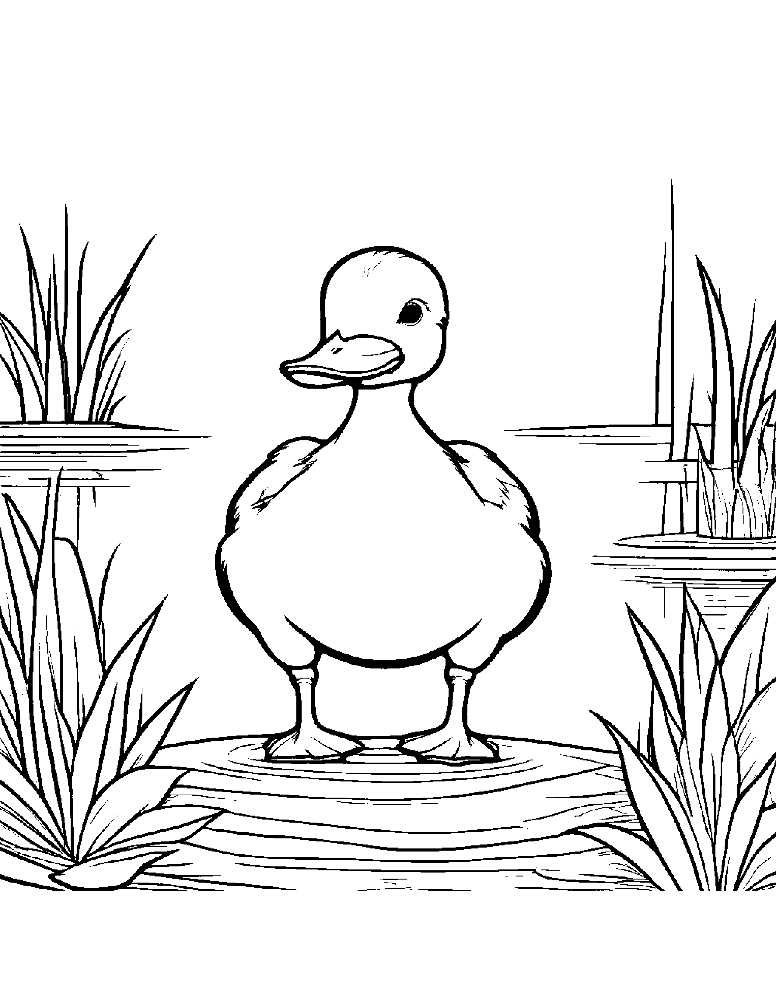 Curious Duckling Coloring Page (Free Printable PDF)