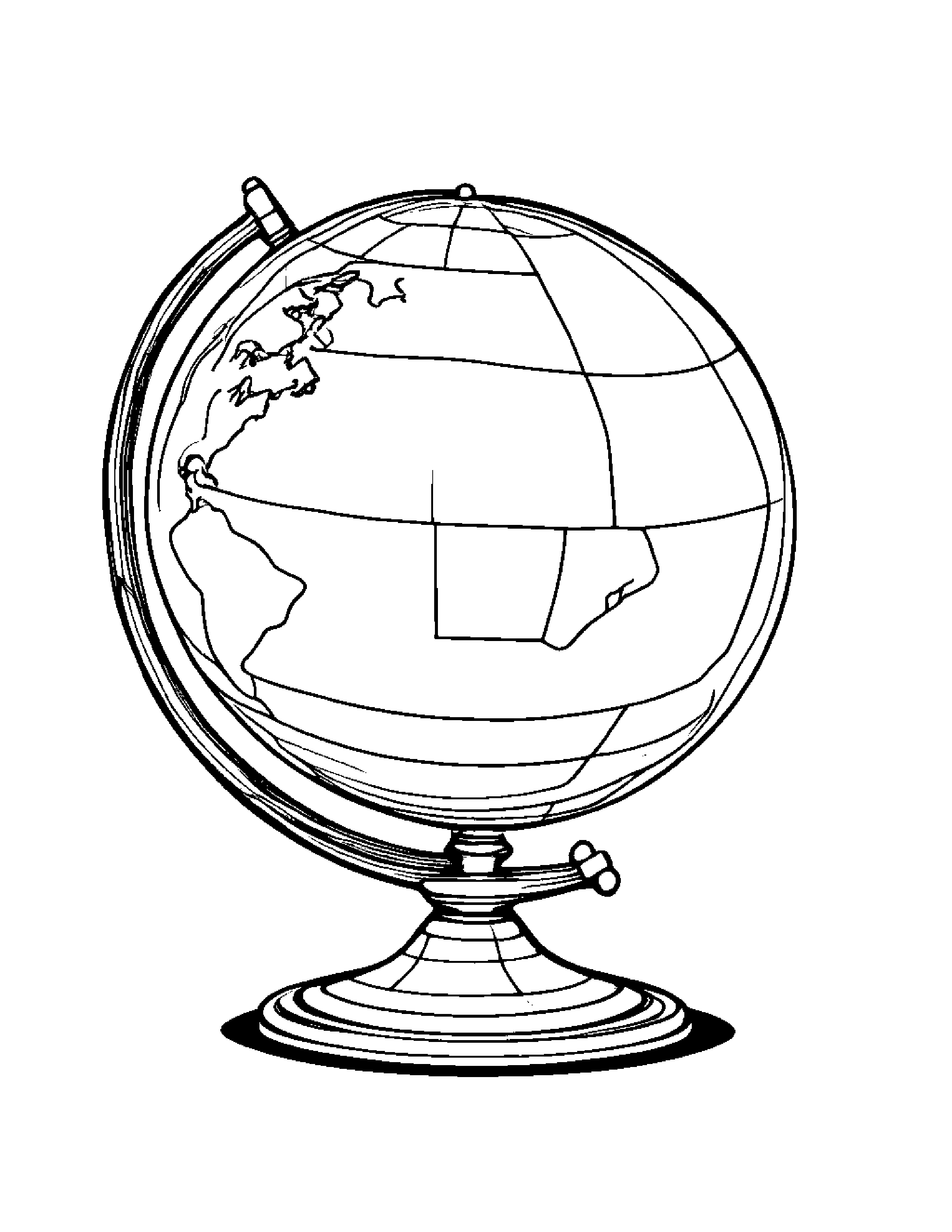 Curious Globe #2 Coloring Page (Free Printable PDF)