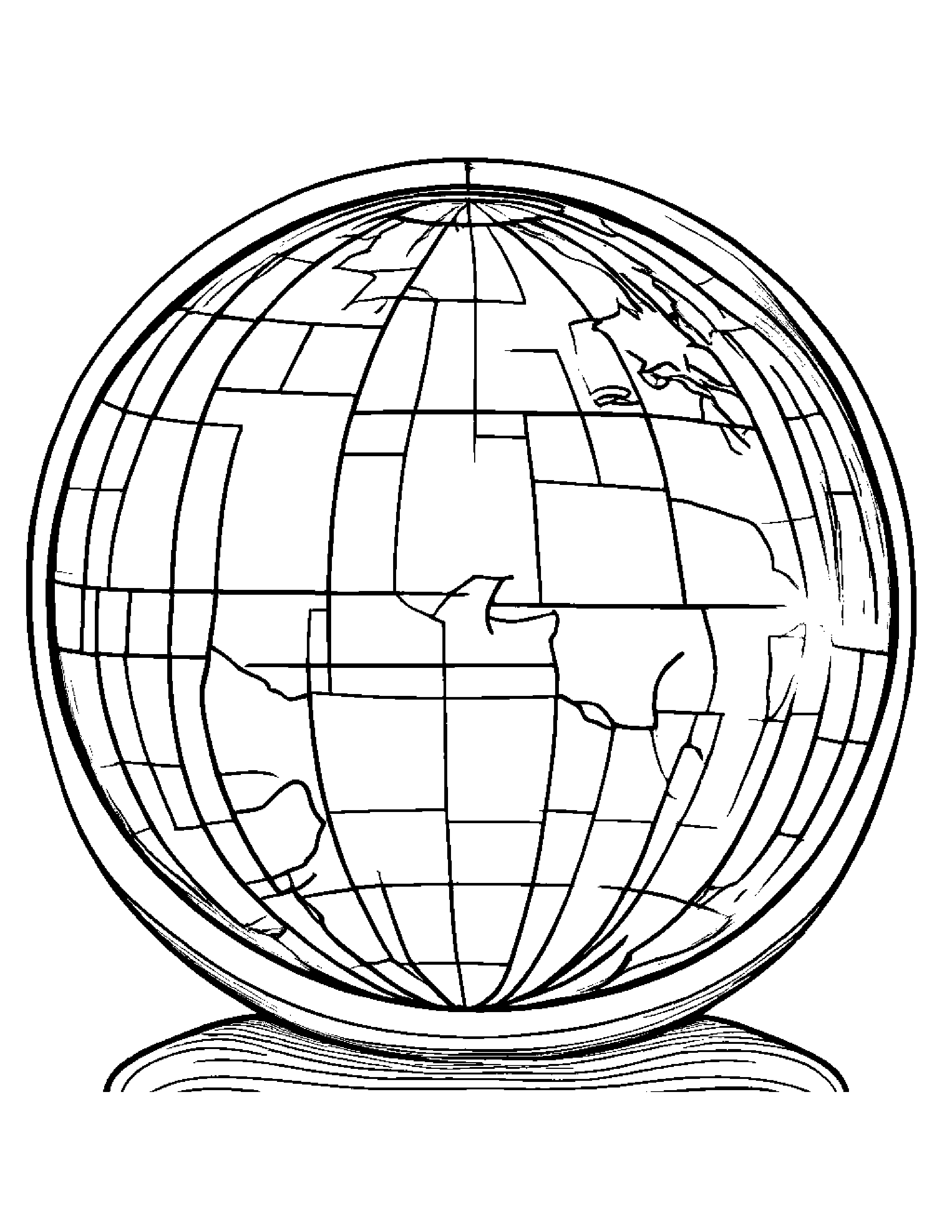 Curious Globe #3 Coloring Page (Free Printable PDF)