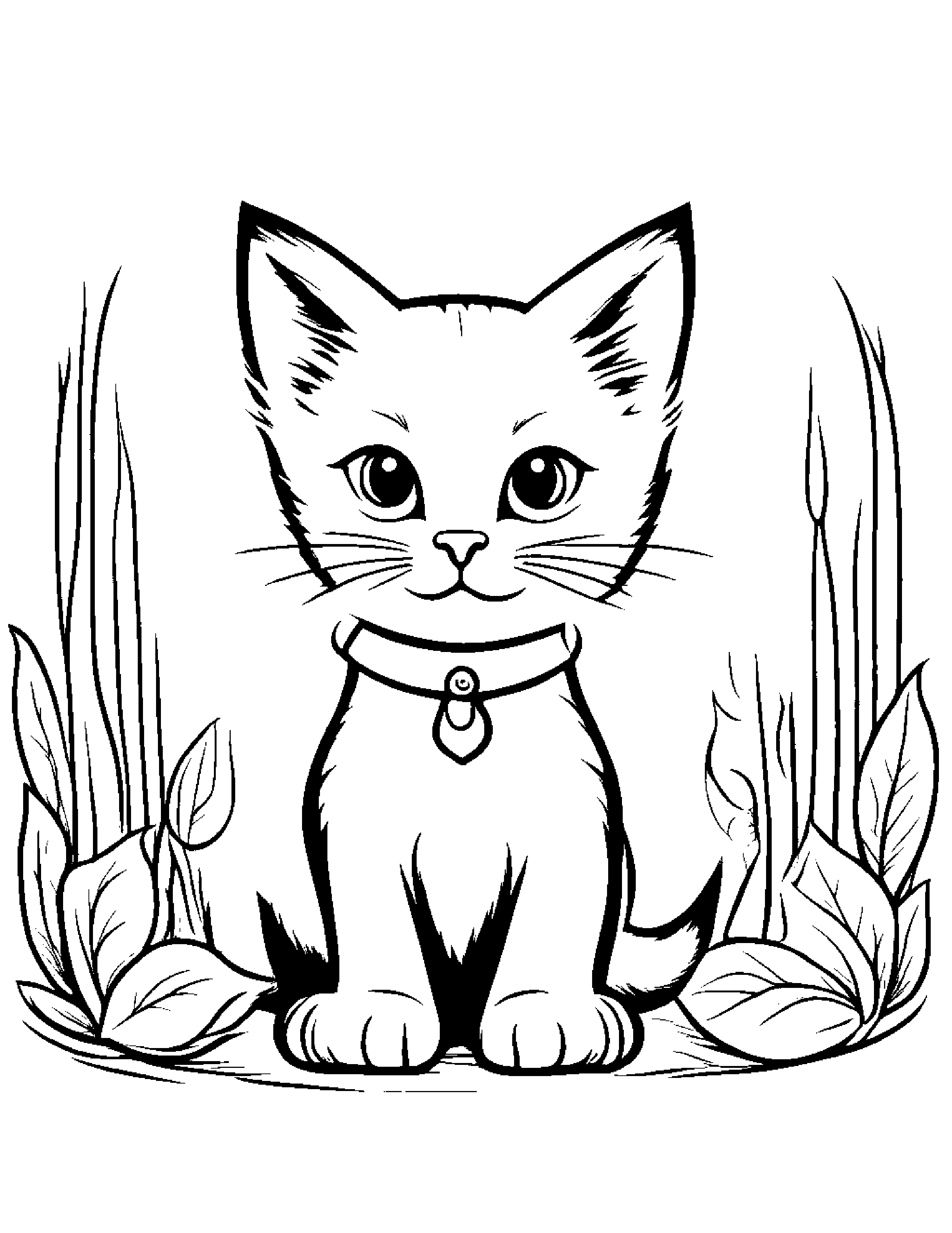 Friendly Kitten On A Friendly Planet #2 Coloring Page (Free Printable PDF)