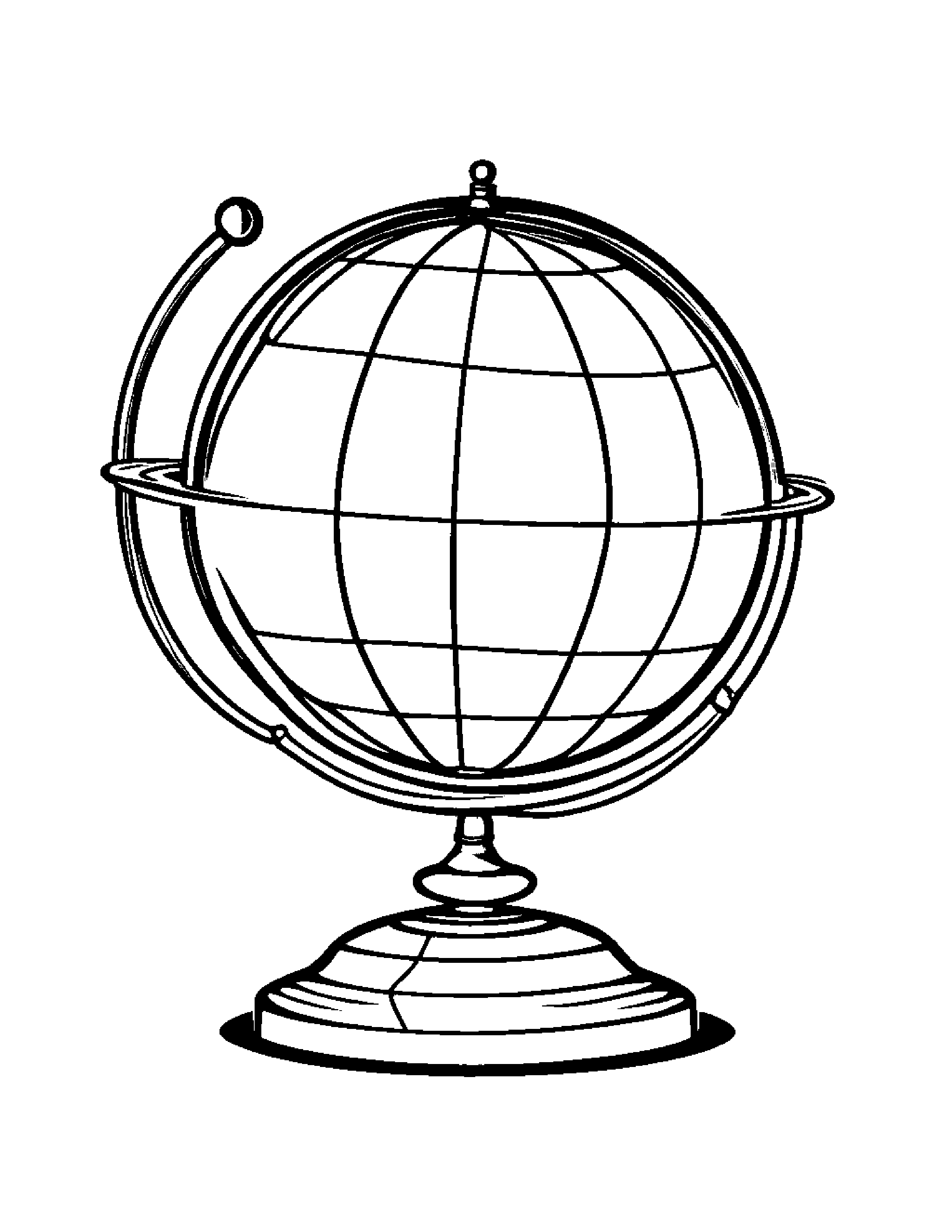 Globe Balancing On A Line Coloring Page (Free Printable PDF)