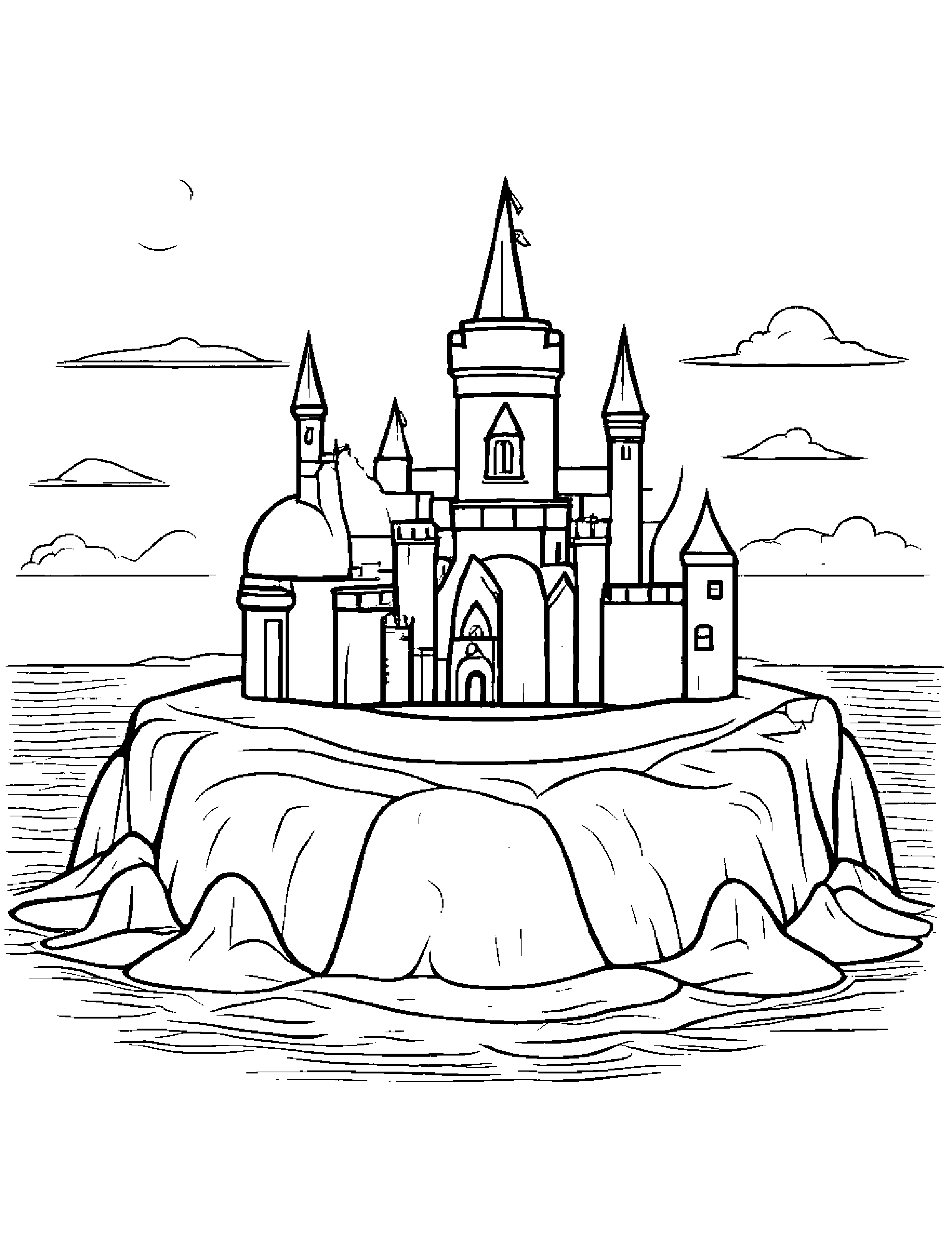 Globe Building A Sandcastle #2 Coloring Page (Free Printable PDF)
