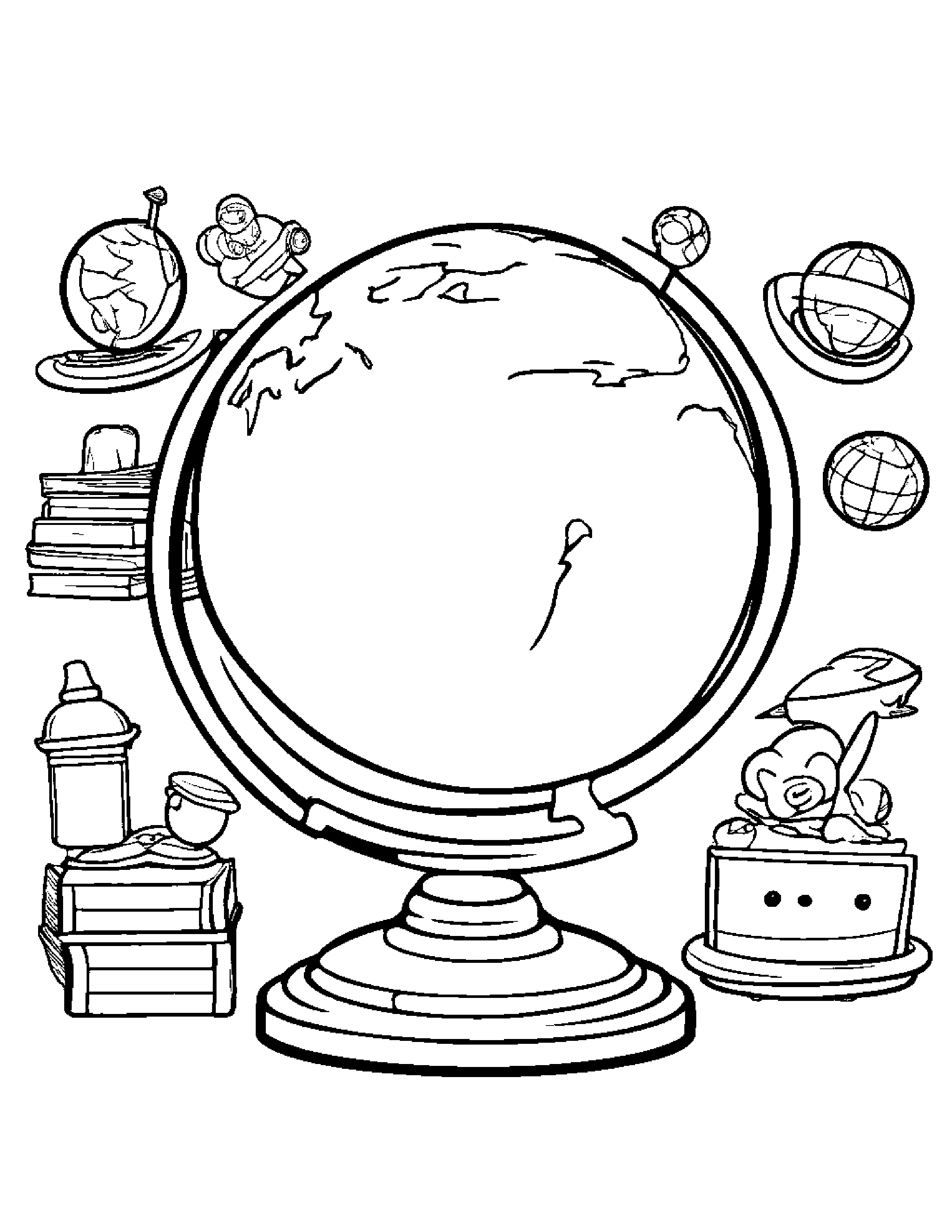 Globe Tidying Toys #2 Coloring Page (Free Printable PDF)
